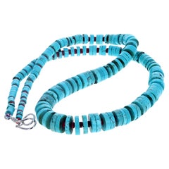 AJD Gorgeous  "Statement" Natural Turquoise and Natural Red Coral Necklace