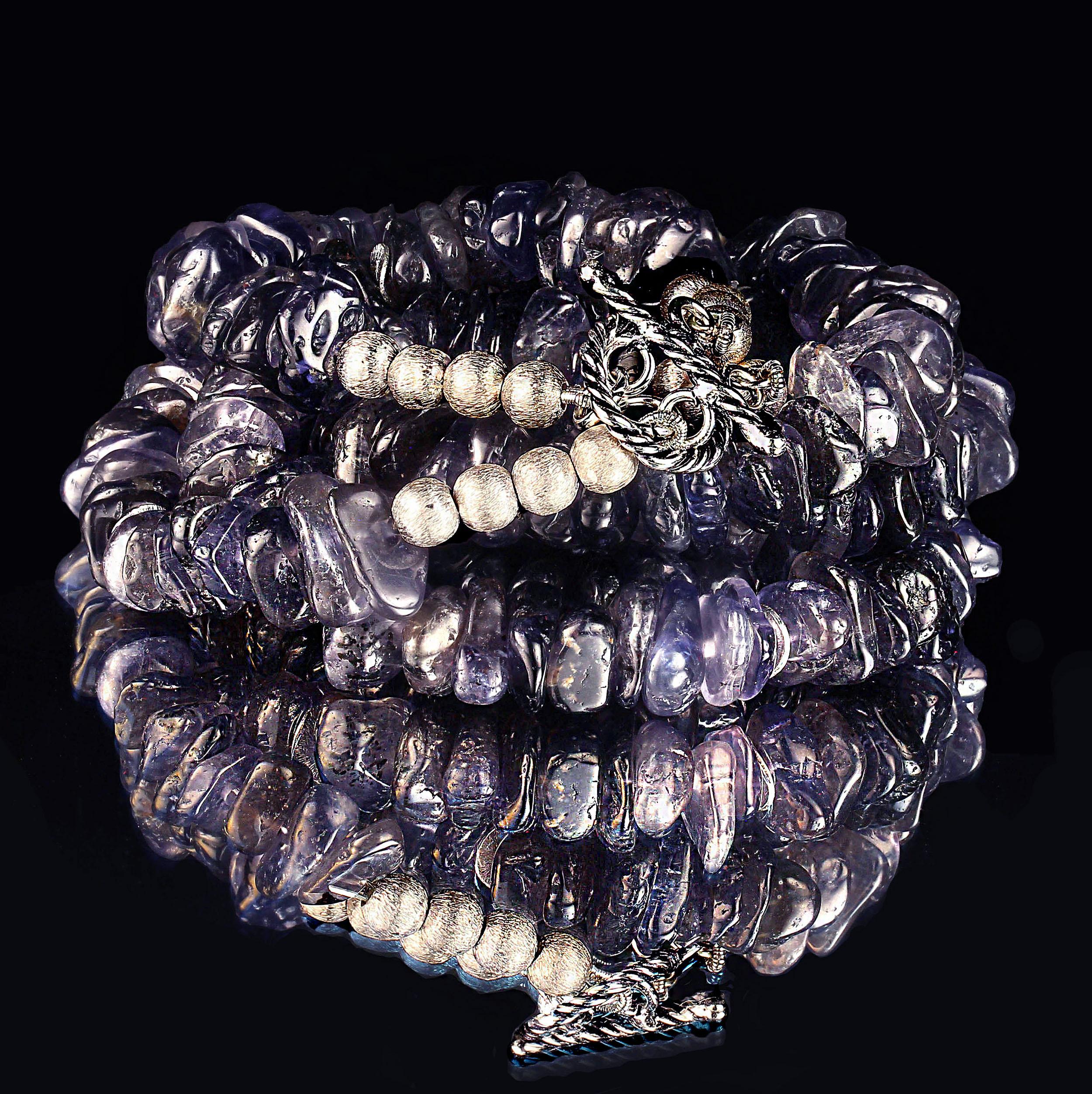 AJD Collana di perline con schegge libere di iolite blu a due fili In condizioni Nuovo in vendita a Raleigh, NC