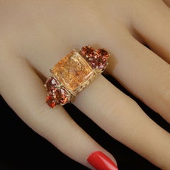 Anello AJD Bold Dinner con Topazio Imperiale e Zaffiri Songea