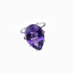  AJD Brazilian Amethyst in Sterling Silver Ring February Birthstone