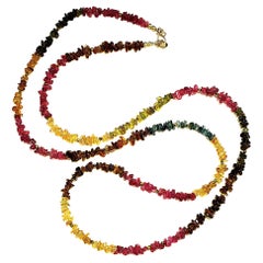 AJD Brazilian Gemstone Polished Chip Necklace