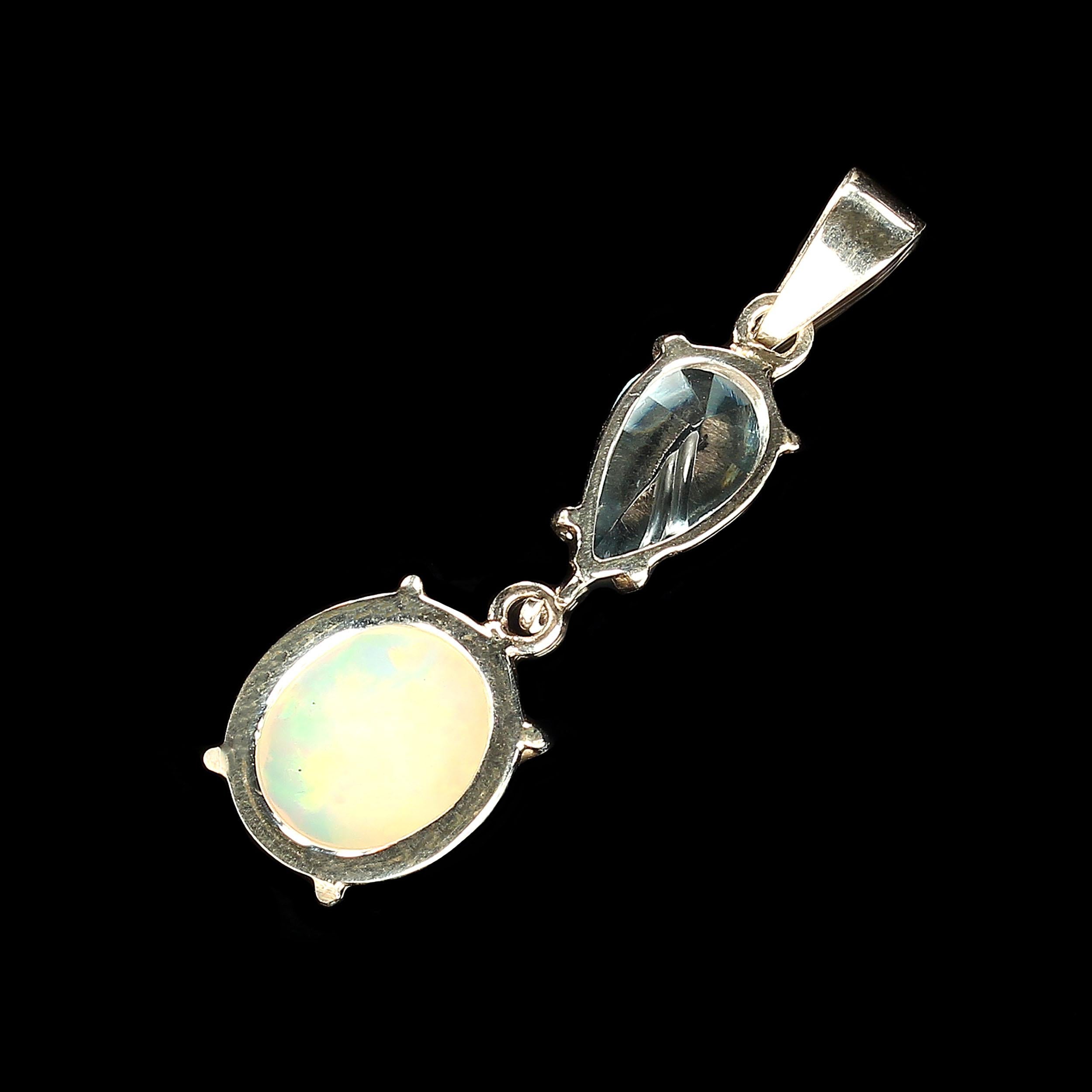 blue topaz and opal necklace