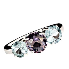 AJD Classic Three Stone Blue Tourmaline Ring