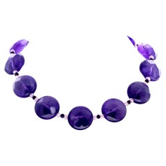 Clear Brilliant Natural Real Amethysts 16" Necklace