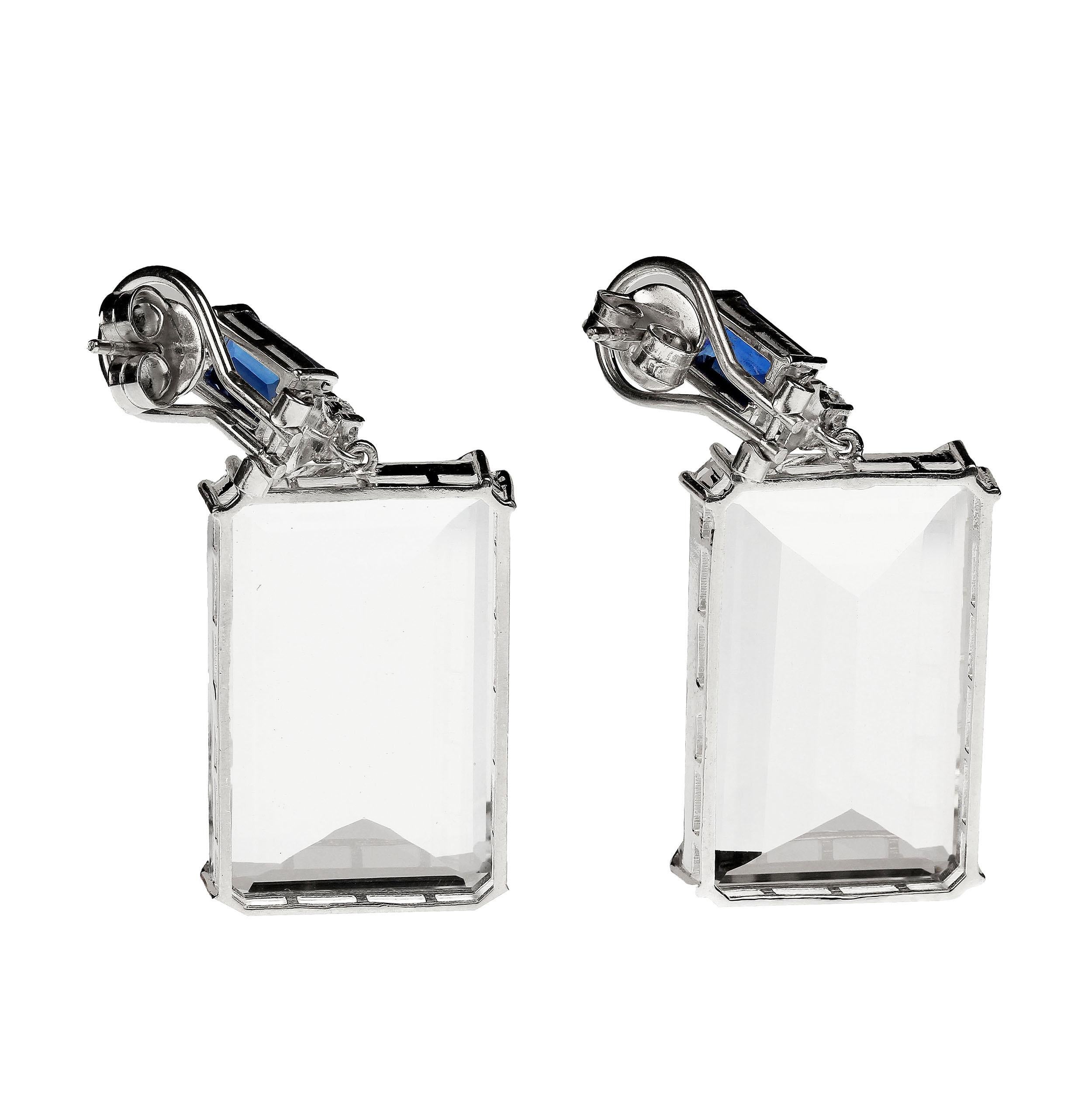 AJD Zeitgenössische und elegante Kristall- und Kyanit-Ohrringe mit Ohrgehänge für Damen oder Herren im Angebot