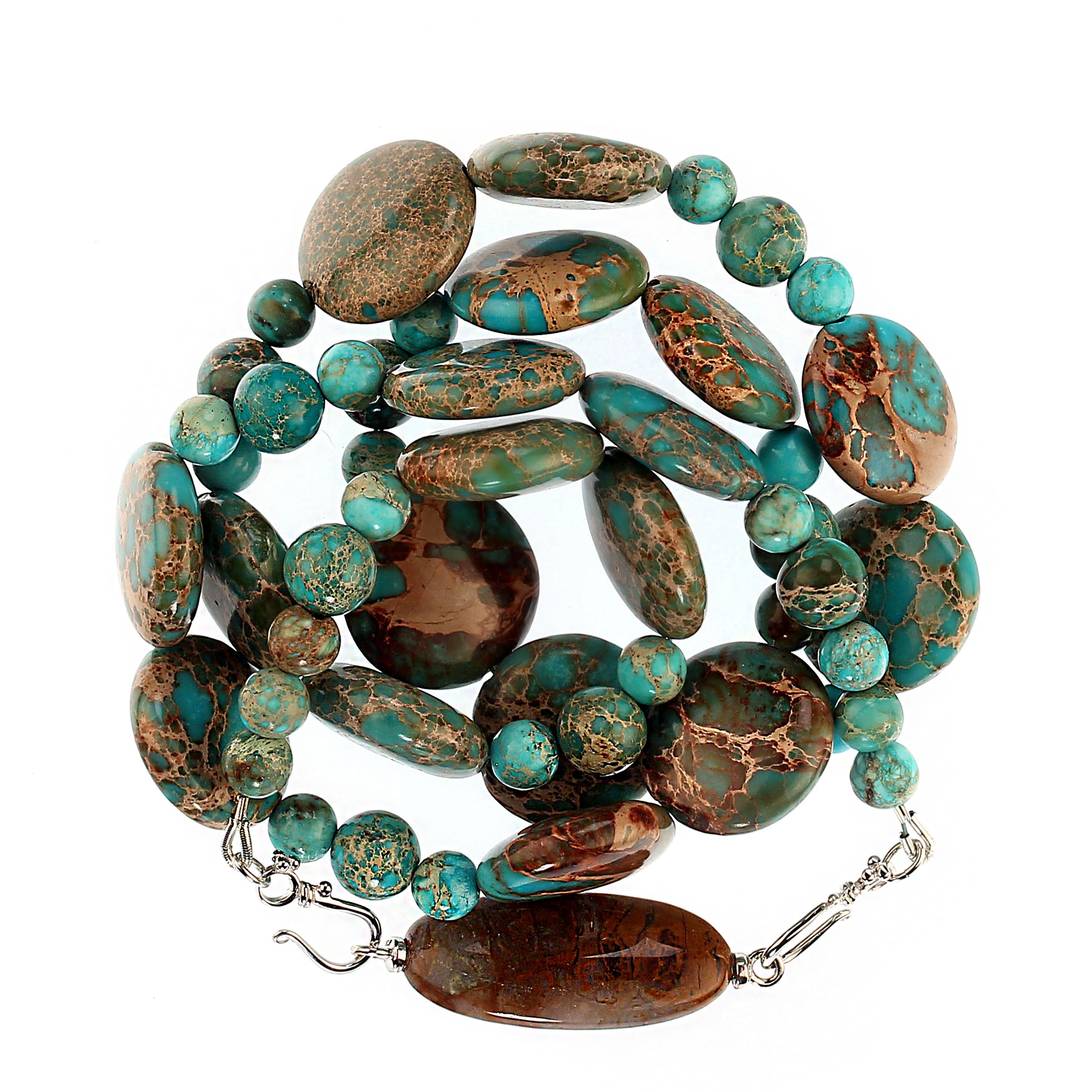 AJD D 24 Inch Desert Jasper Beaded Necklace    Great Gift