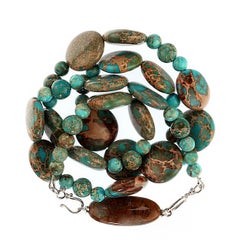 AJD D 24 Inch Desert Jasper Beaded Necklace    Great Gift