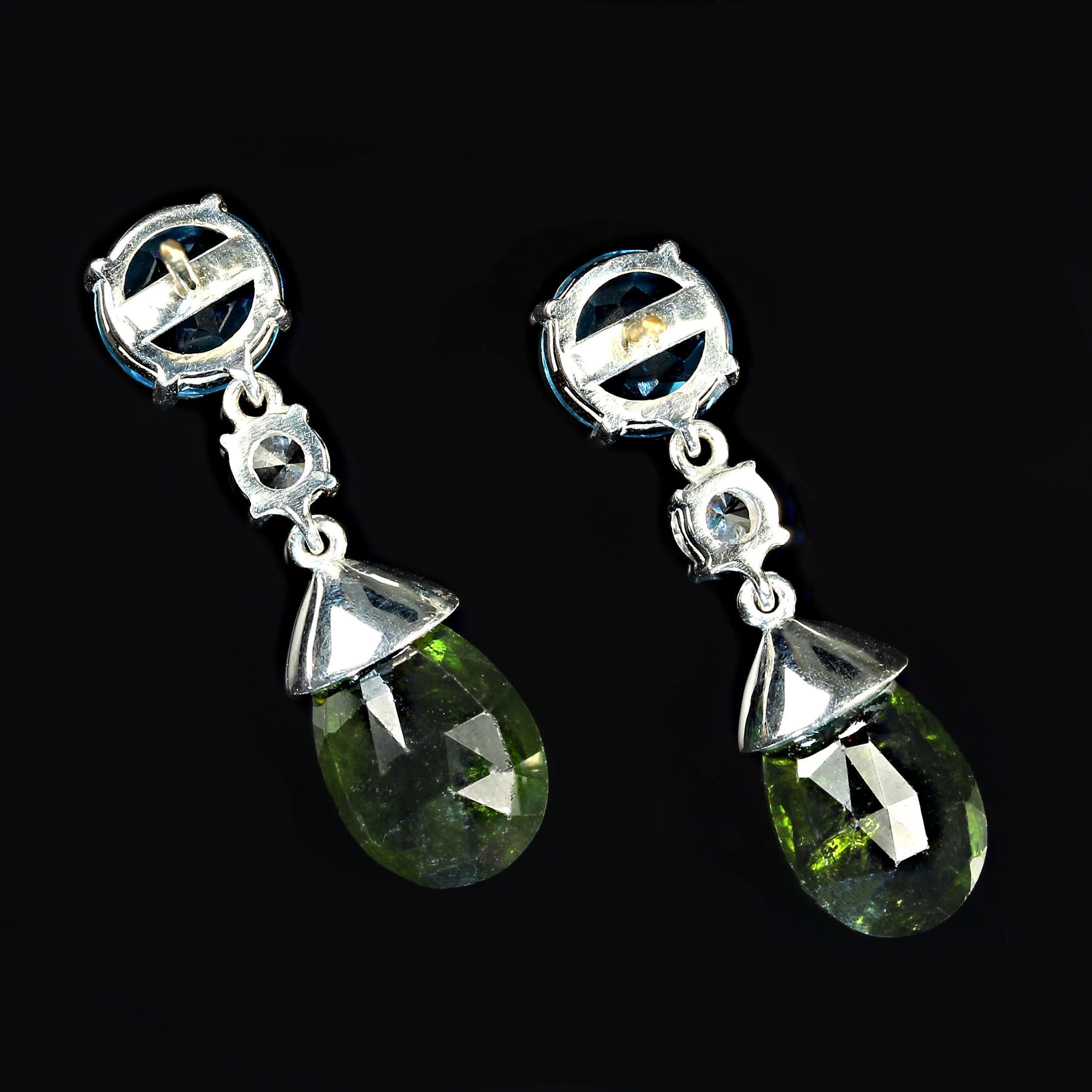 Orecchini AJD Dangle Delight in apatite e tormalina verde in vendita 3
