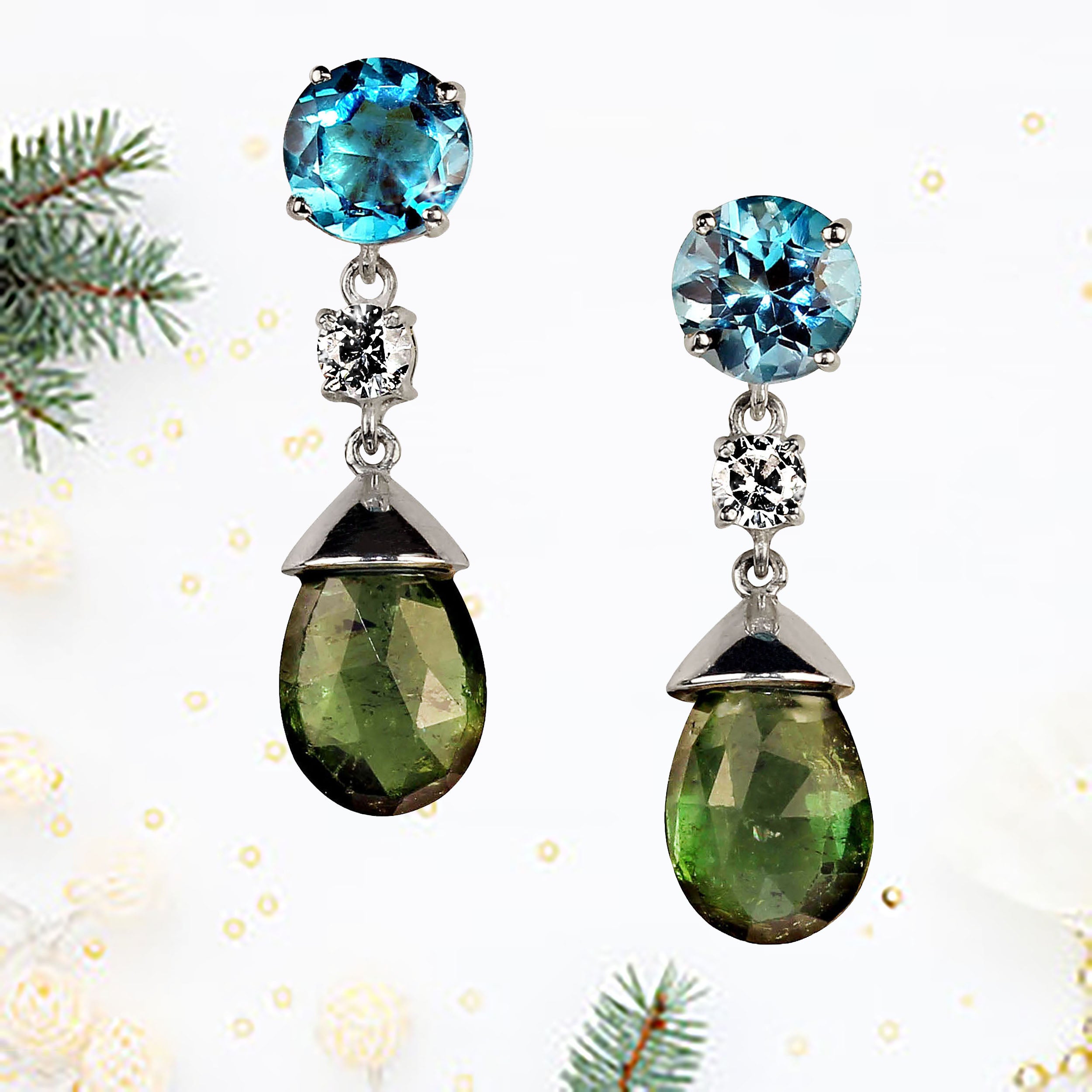 Orecchini AJD Dangle Delight in apatite e tormalina verde