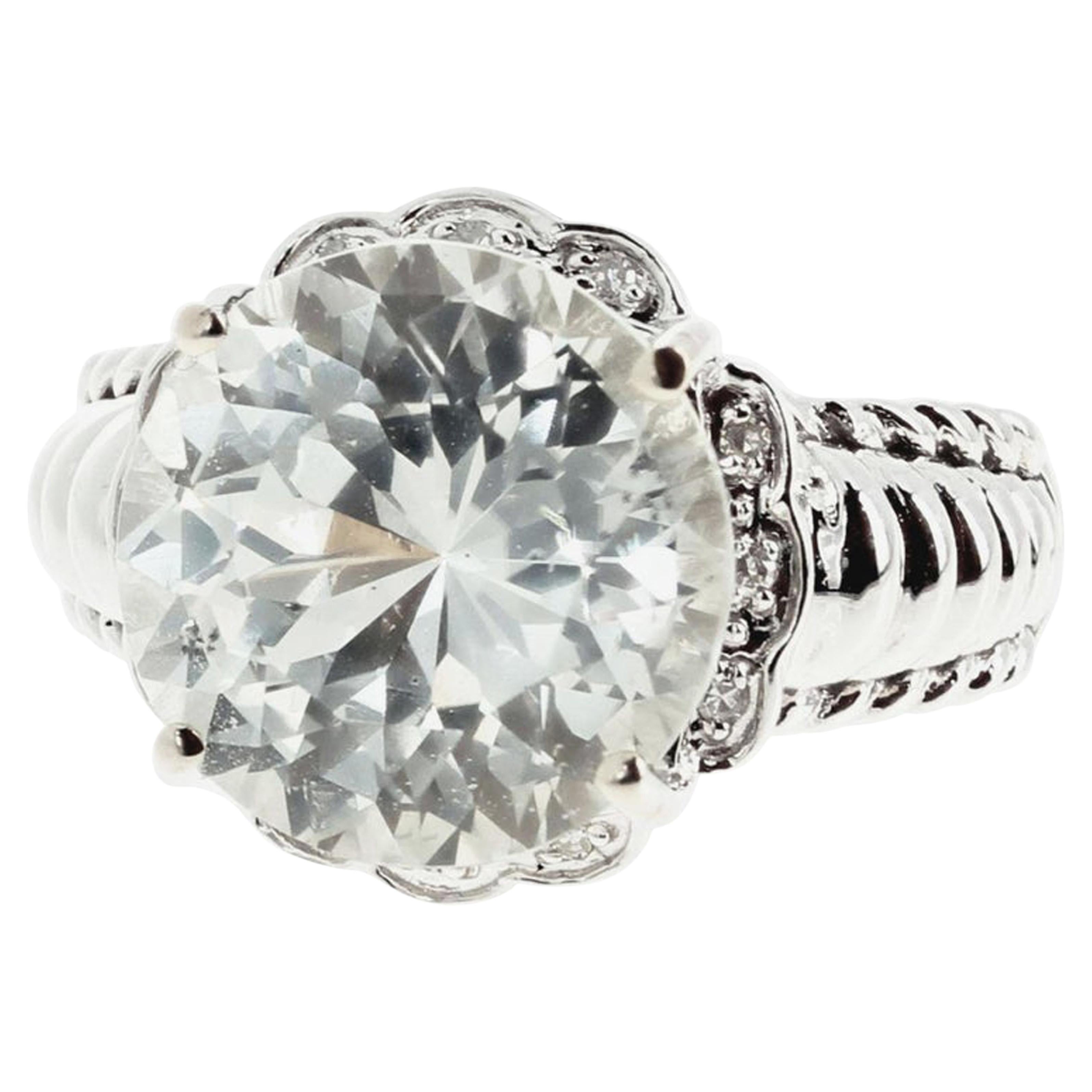 3 carat white sapphire ring