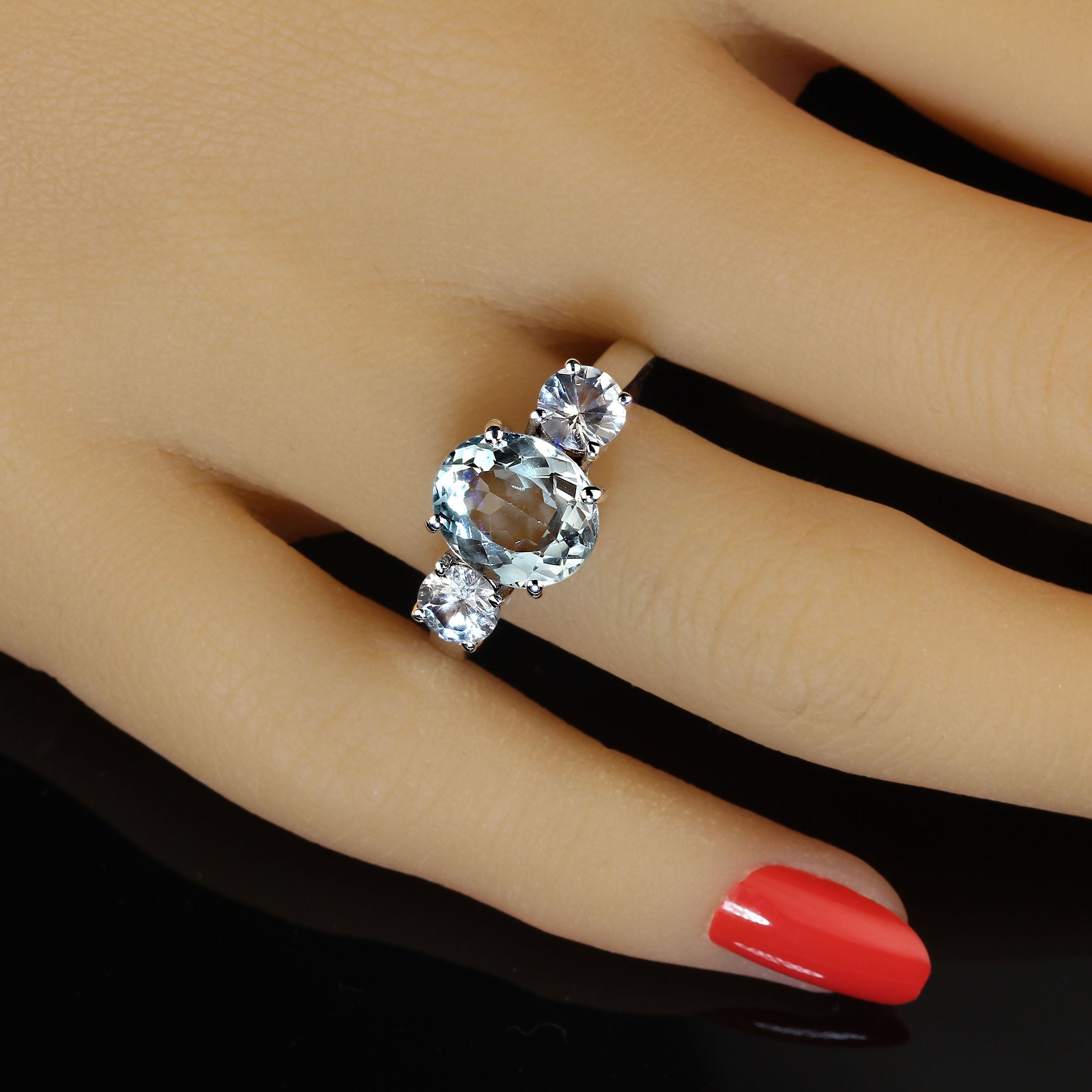 anello acquamarina ovale