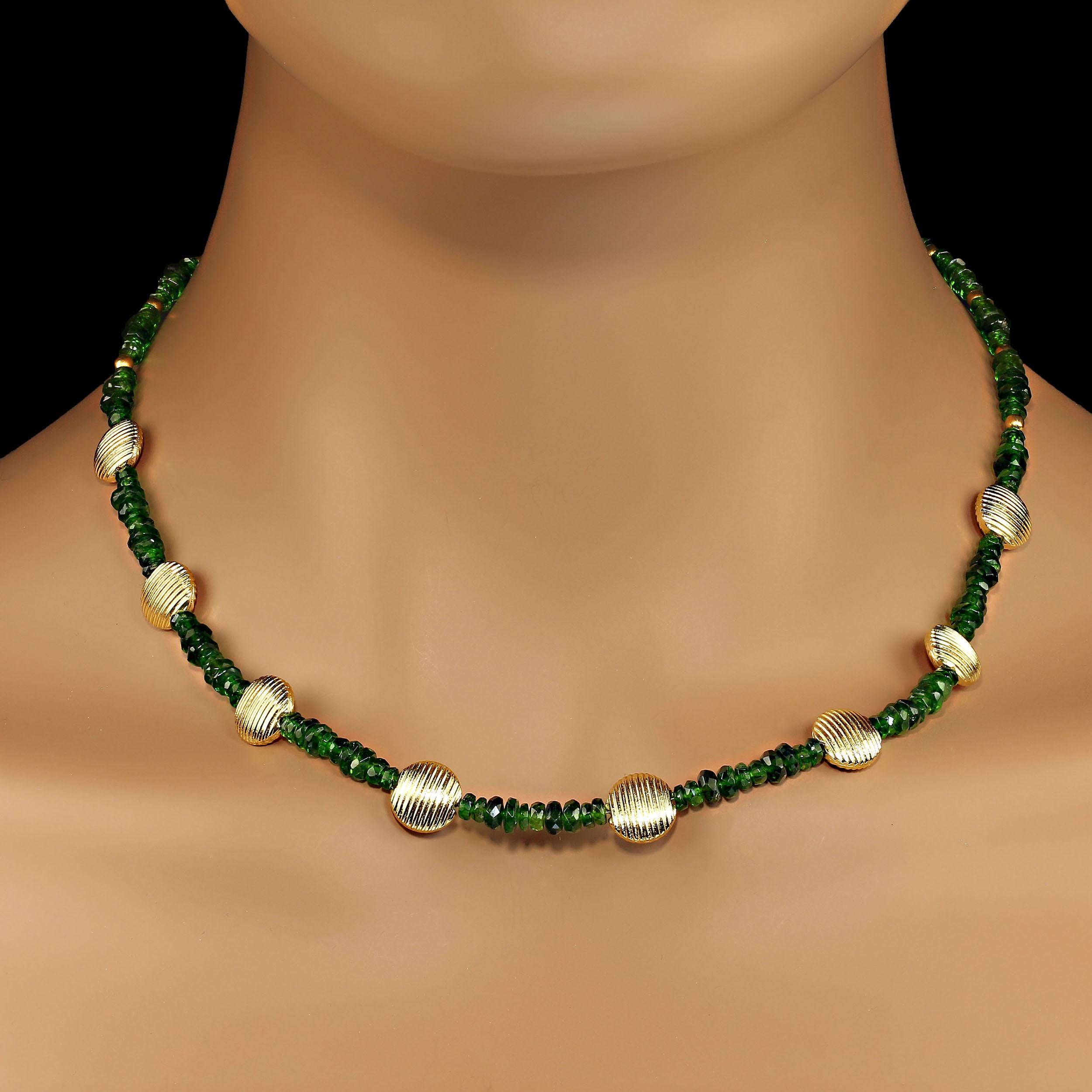 AJD Collana delicata con diopside di cromo verde e accenti di Greene & Greene  Un grande regalo! in vendita 2