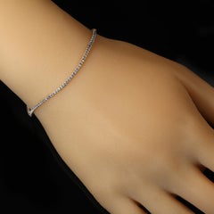 Dazzling 14KT Yellow Gold Diamond Tennis Bracelet, 1.06 Carats, New