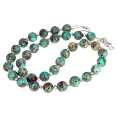 AJD Dramatic Artistic Elegant Natural Blue Aqua Terra Jasper Necklace