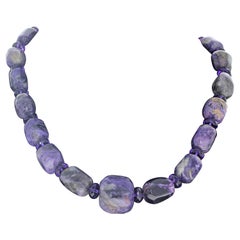 AJD Dramatic Multi-Color Strand of Real Ruby Zoizite 19" Necklace