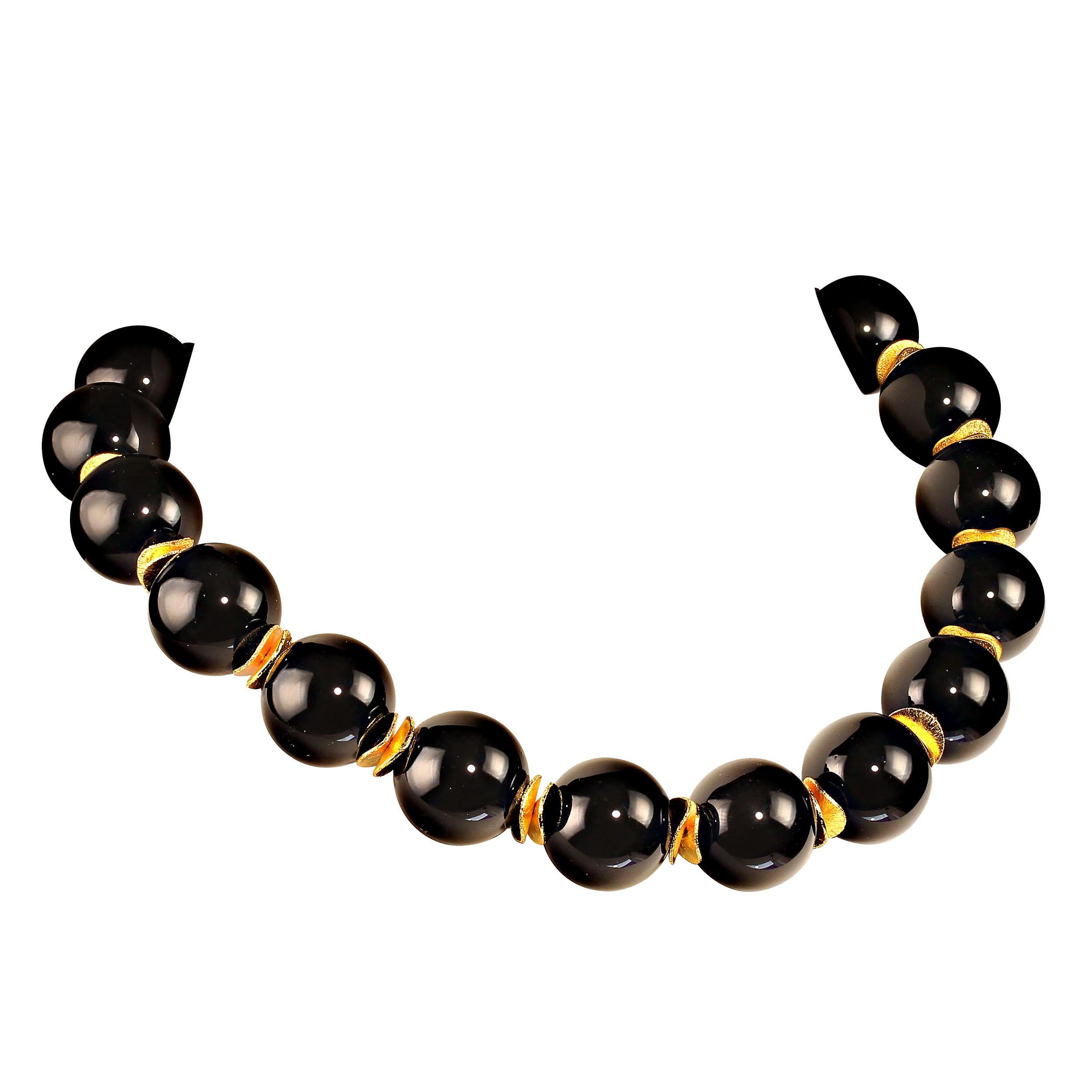 Artisan AJD Elegant 17 Inch Black Onyx Choker Necklace    Gift Idea!