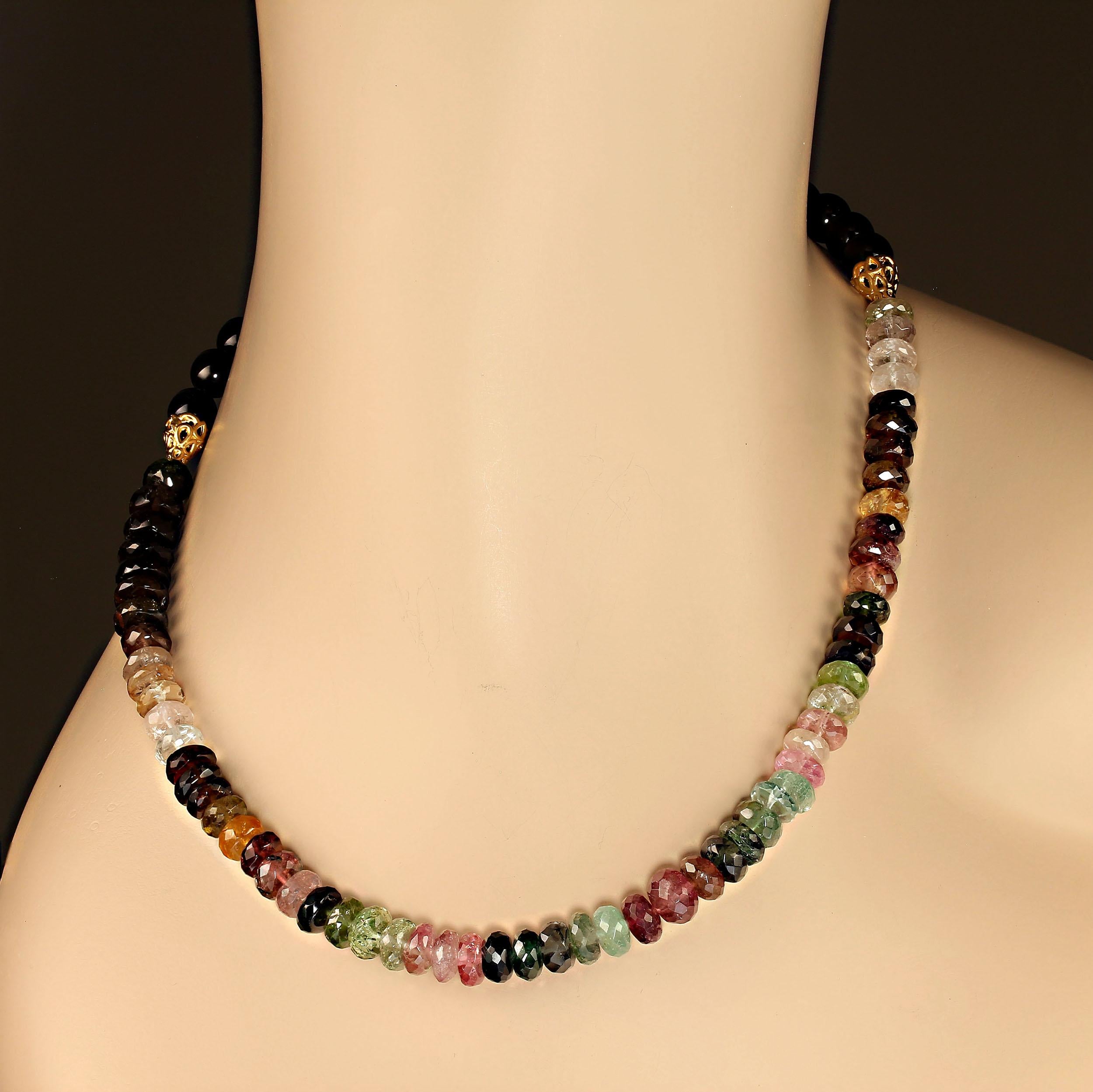 Artisan AJD Exciting 18 Inch Popping color Tourmaline necklace  Great Gift! For Sale