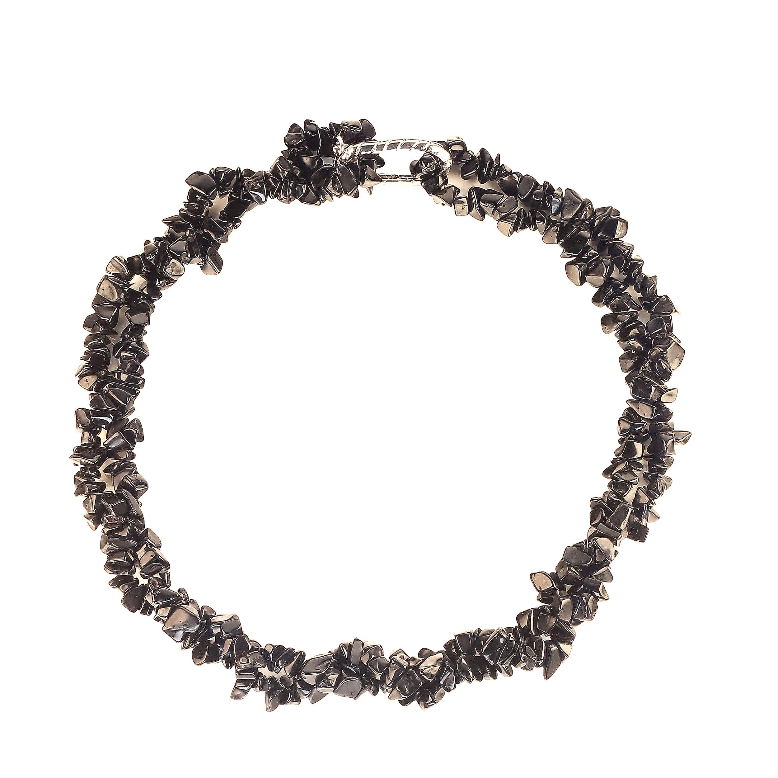 Bead AJD Elegant Black Onyx Chip Necklace  Great Gift!!
