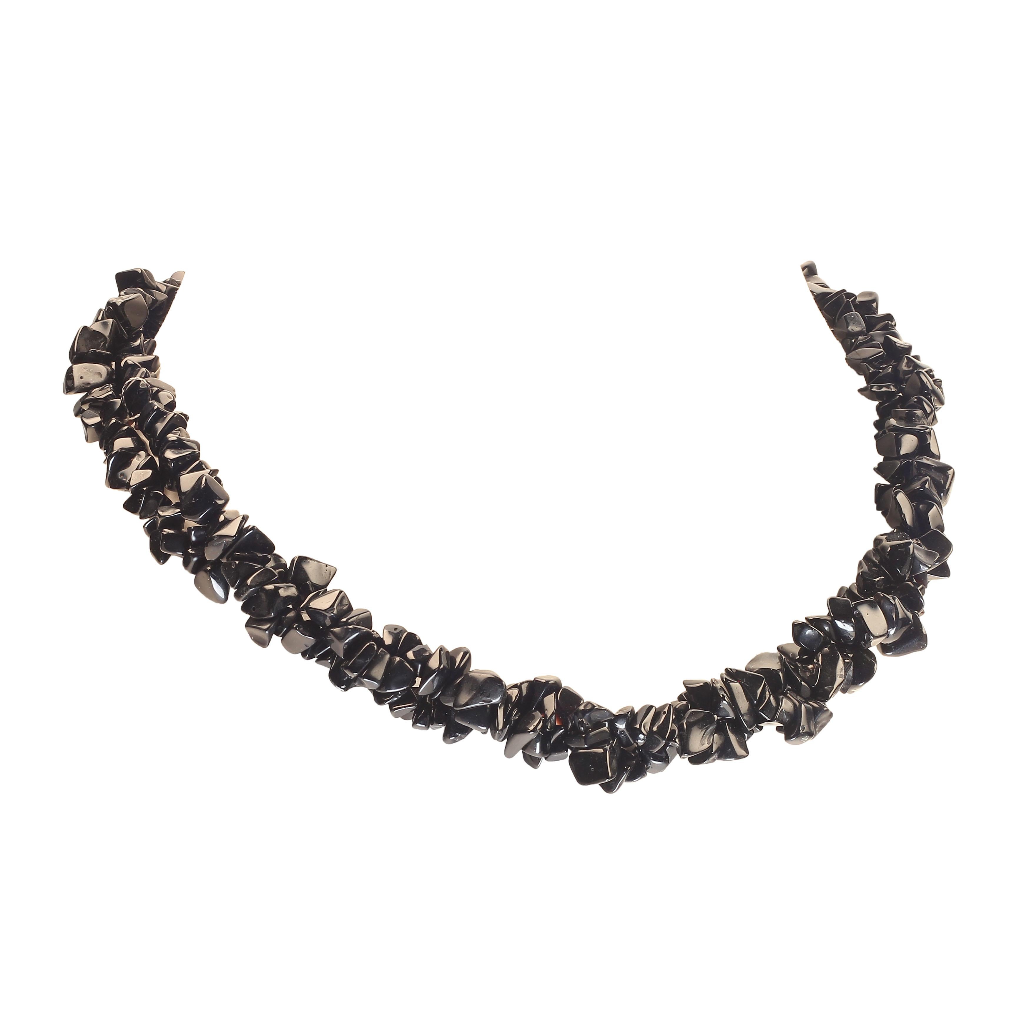 AJD Elegant Black Onyx Chip Necklace  Great Gift!! In New Condition In Raleigh, NC