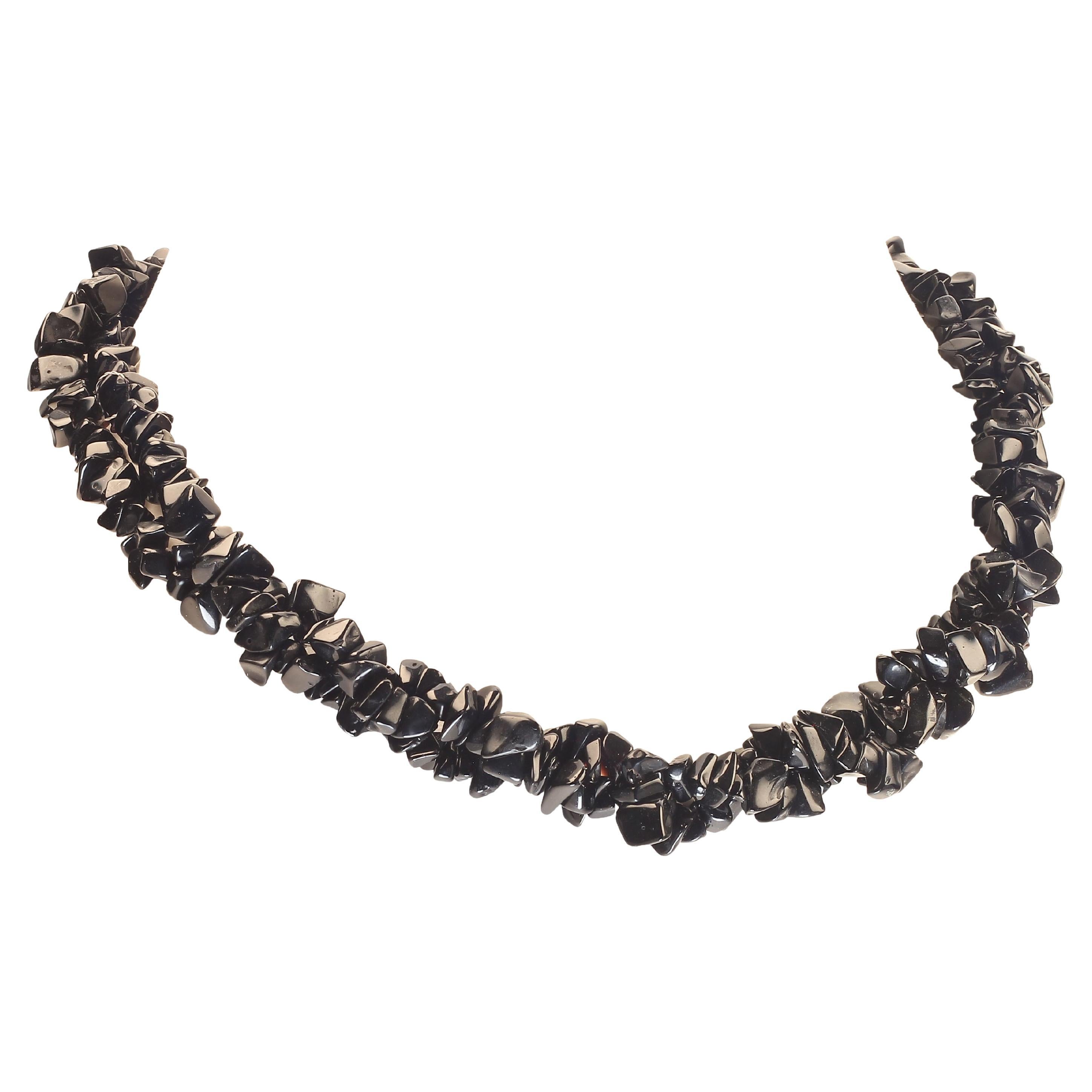 AJD Elegant Black Onyx Chip Necklace  Great Gift!!