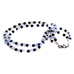 AJD Double Strand of Elegant Blue Lapis Lazuli & Blue Chalcedony 18.5" Necklace