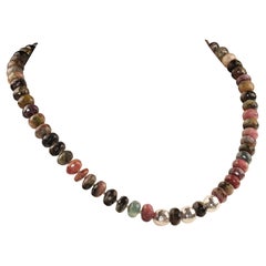 AJD Elegant Multi Color Tourmaline 18 Inch Necklace & Silver Accents Great Gift!