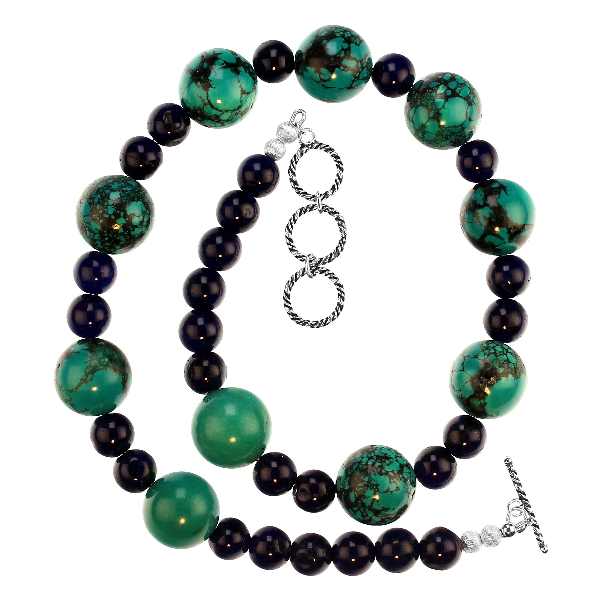 AJD Elegante Collar 'Nueva Turquesa' Acentuada con Ágata Azul Artesano en venta