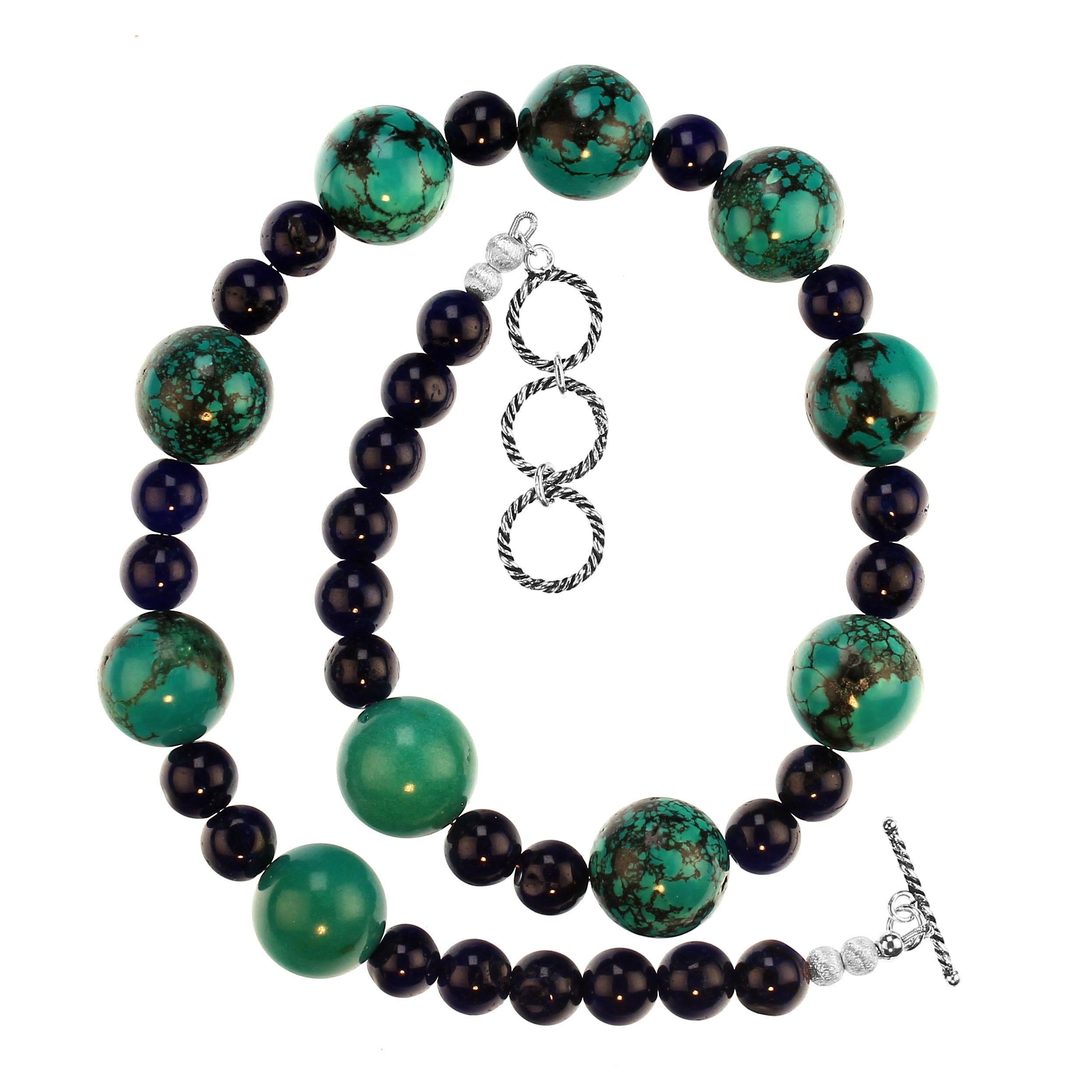 AJD Elegante Collar 'Nueva Turquesa' Acentuada con Ágata Azul Cuenta en venta