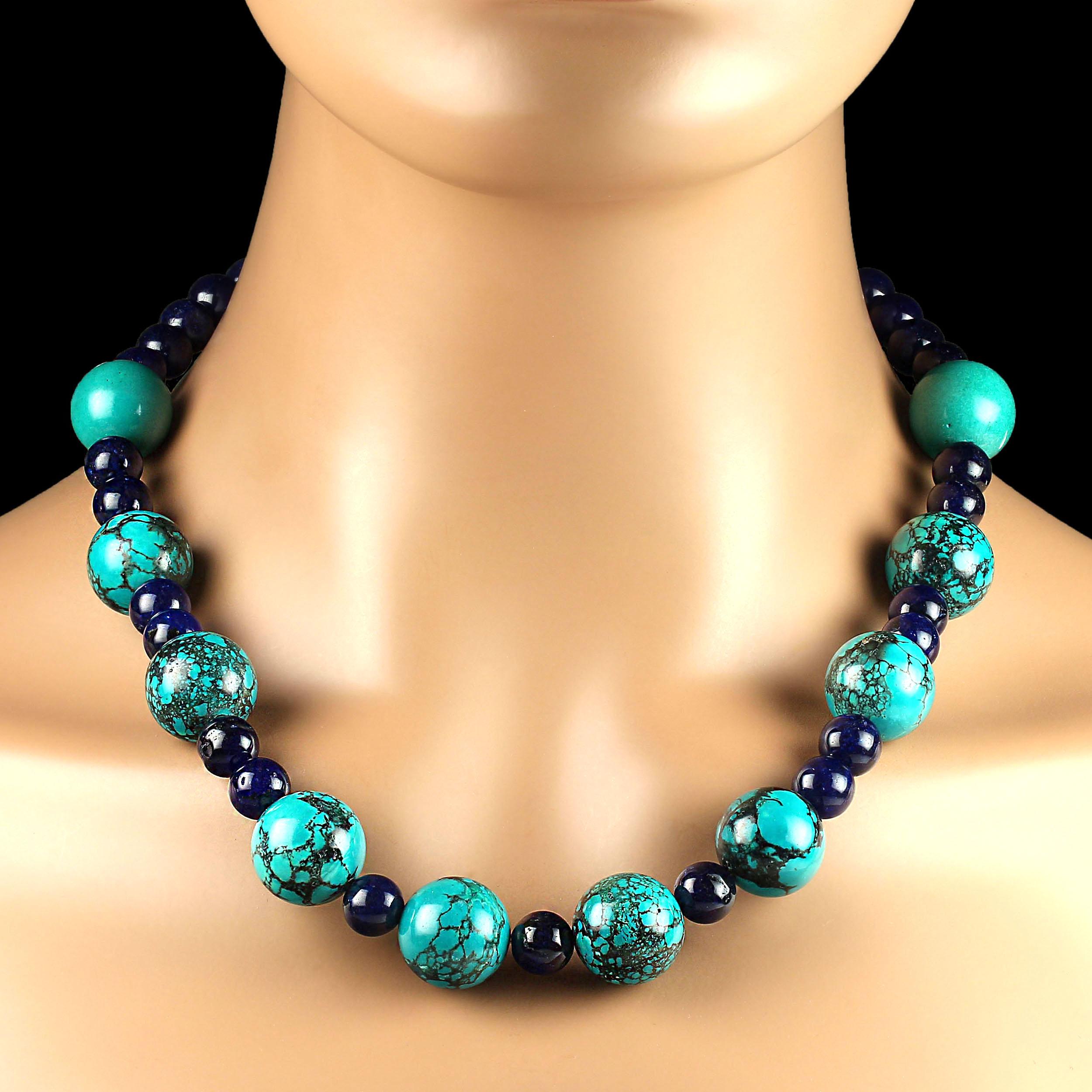 AJD Elegante Collar 'Nueva Turquesa' Acentuada con Ágata Azul en venta 2