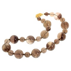 AJD Elegance Collier 18" en Quartz fumé massif Natural Elegance