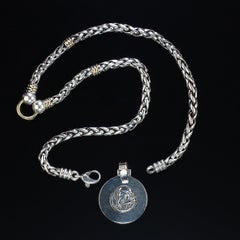 AJD Elegante Vintage 17 Zoll Sterling Halskette und Anhänger aus Sterling