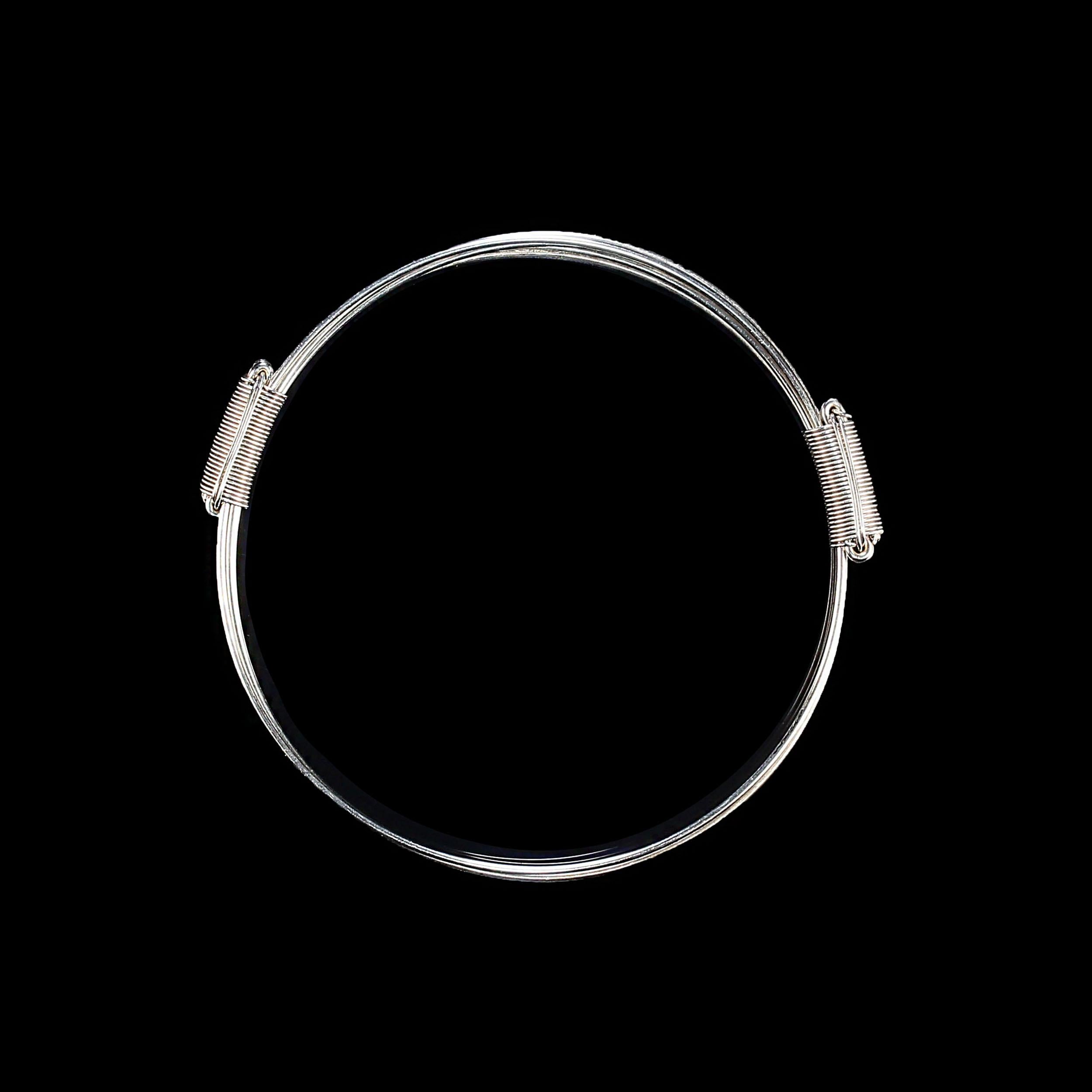 AJD Men's Elephant Hair Silver Bracelet In Good Condition For Sale In Raleigh, NC