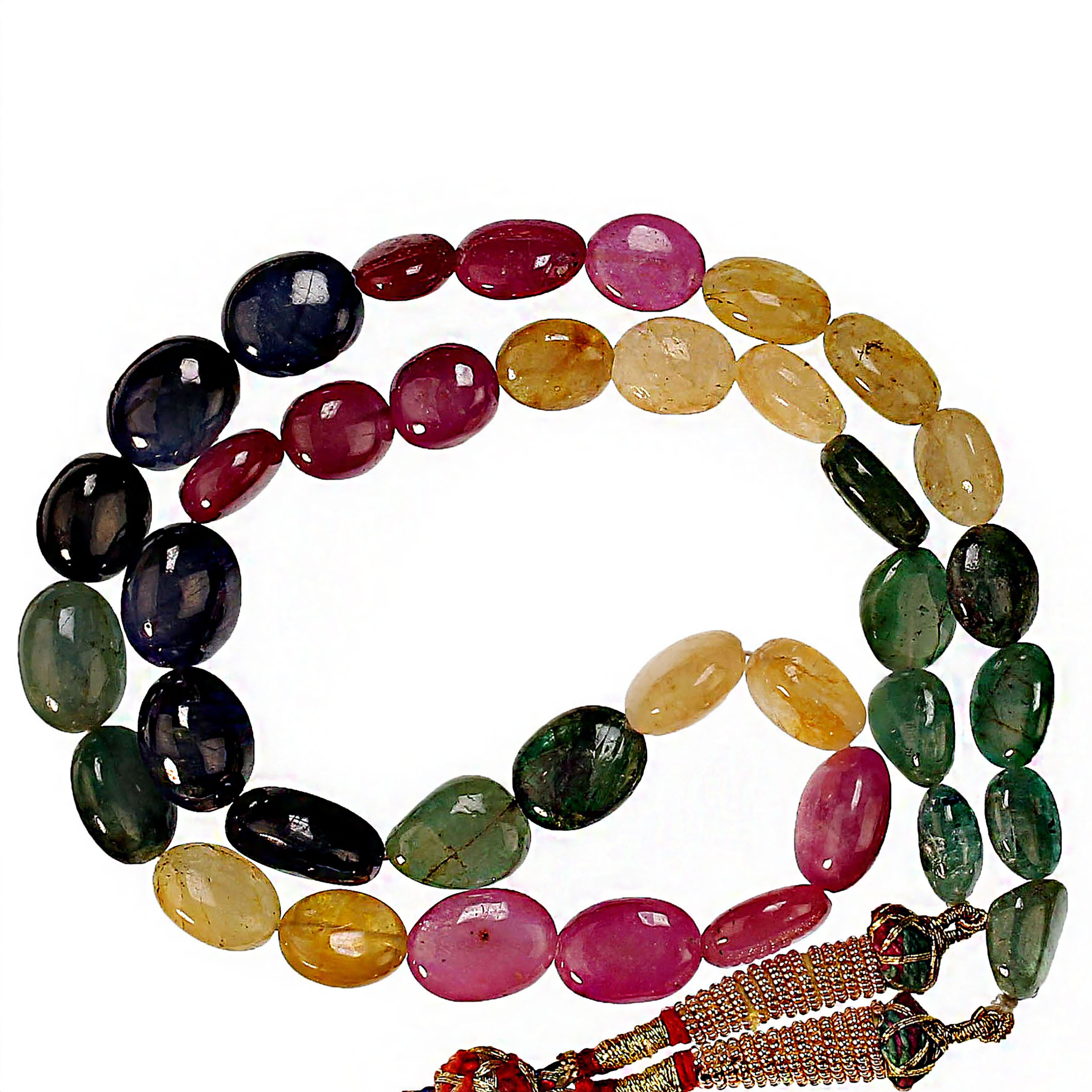 Élégant collier de saphirs multicolores - Pierres précieuses ovales graduées, longueur réglable, 19 pouces + rallonge de 12 pouces

Ajoutez une touche d'élégance intemporelle à n'importe quelle tenue avec ce collier de saphirs multicolores gradués.