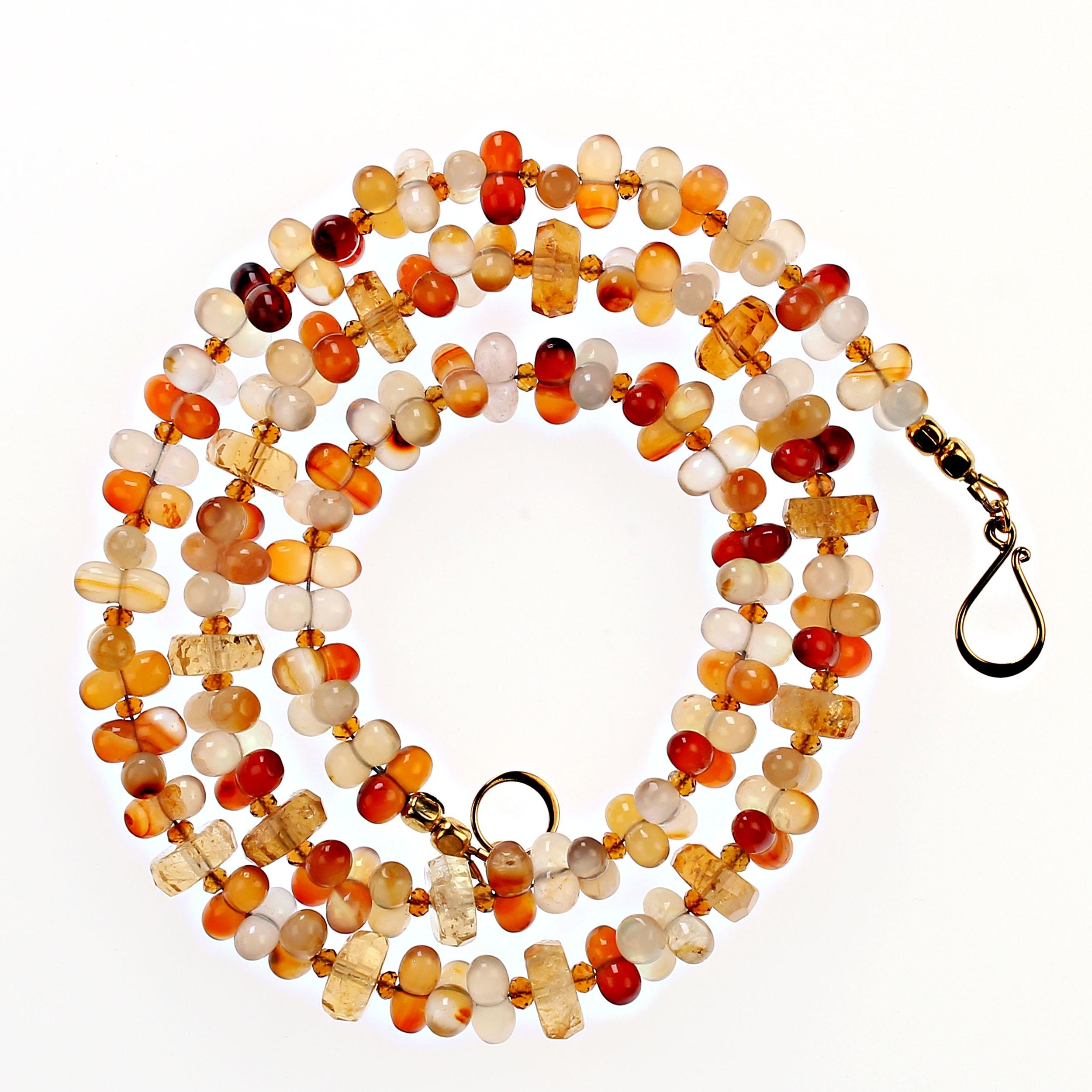 AJD Fall Tone Multi-Color Agate and Citrine 25 Inch Necklace 2
