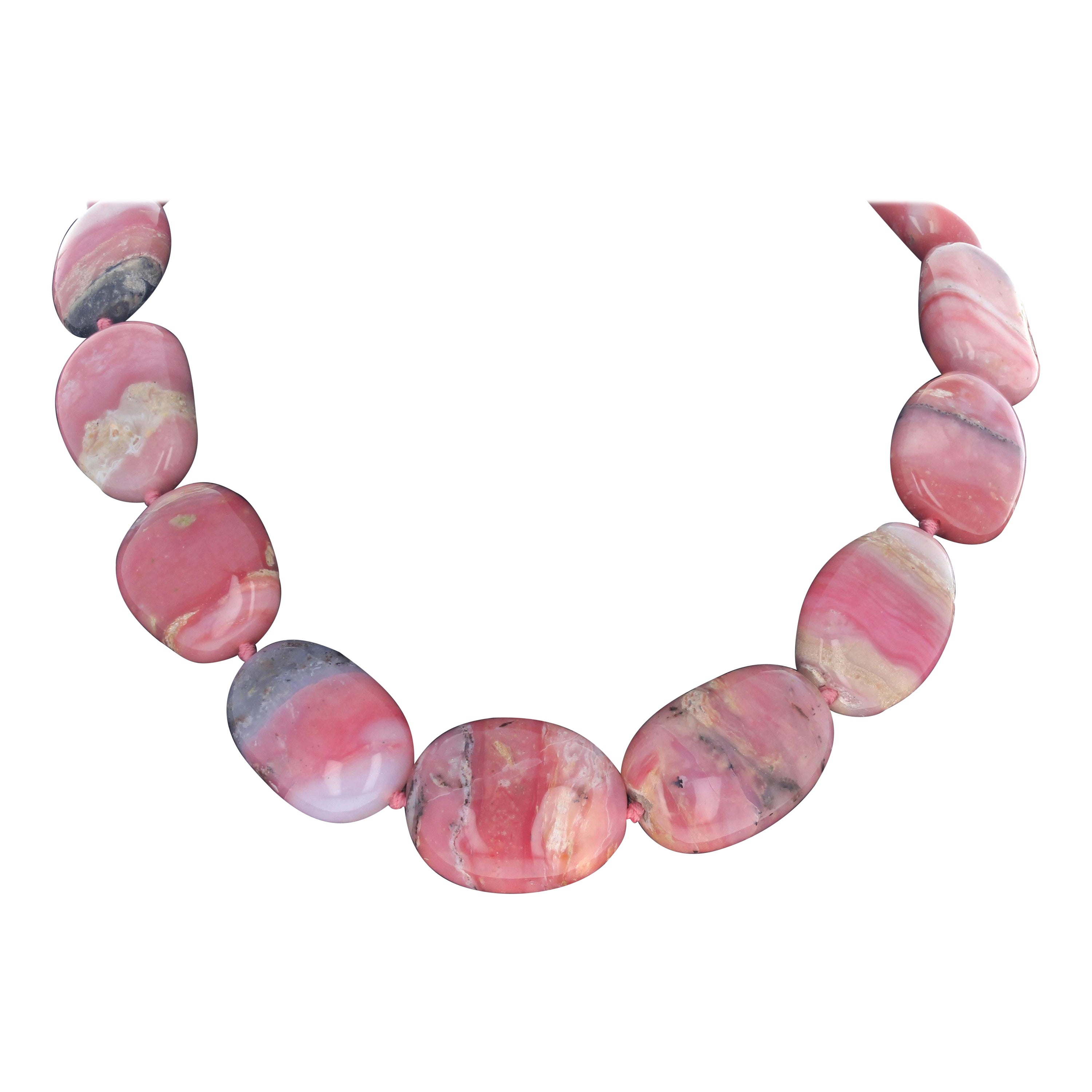 AJD Faszinierende elegante rosa peruanische REALe Opale 17 1/2