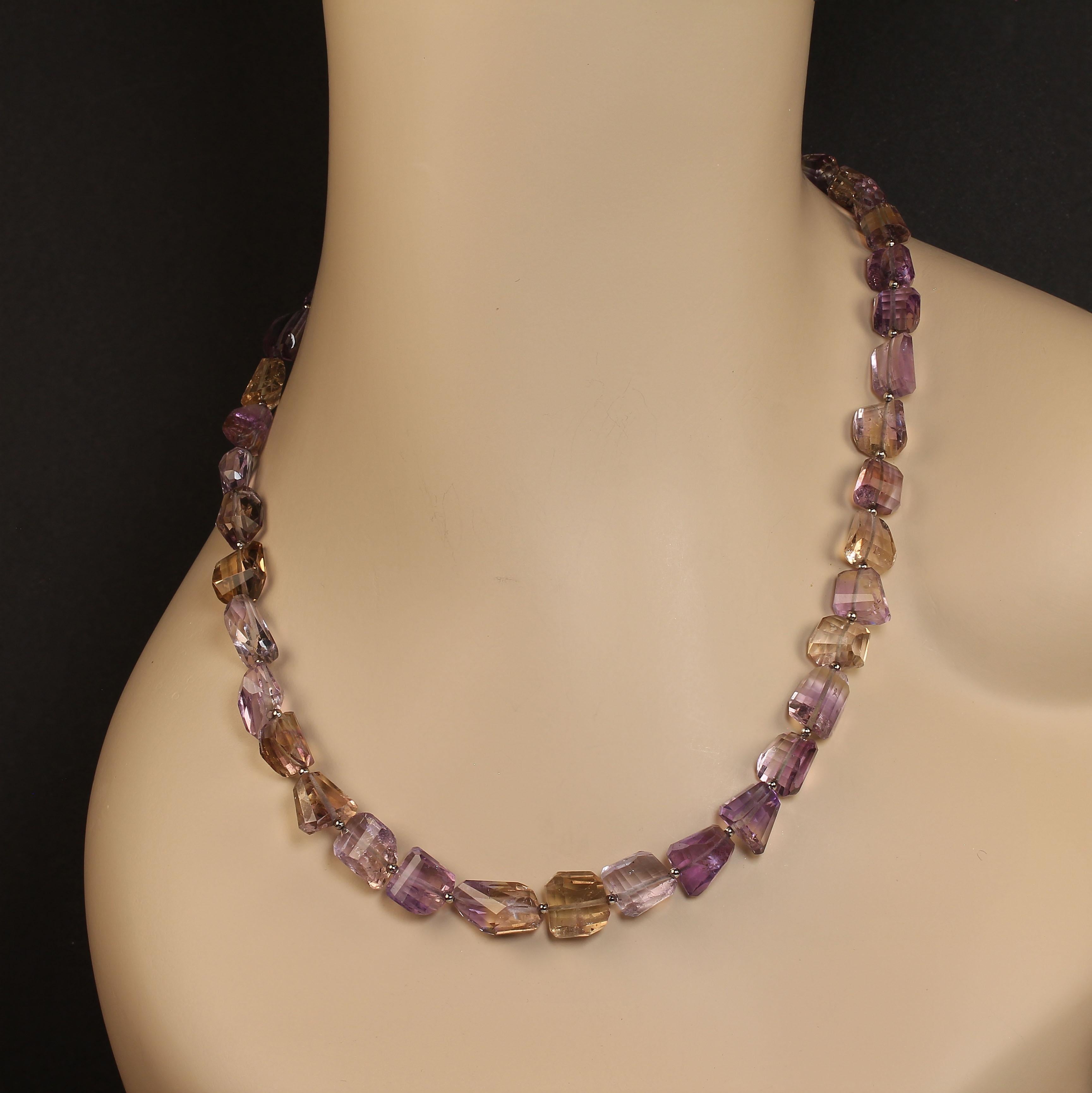 Bead AJD Fascinating Faceted Freeform Ametrine 20 Inch Necklace  Great Gift! For Sale