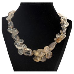 AJD Dramatic Fascinating Lovely Natural Rutilated Quartz 19" Necklace