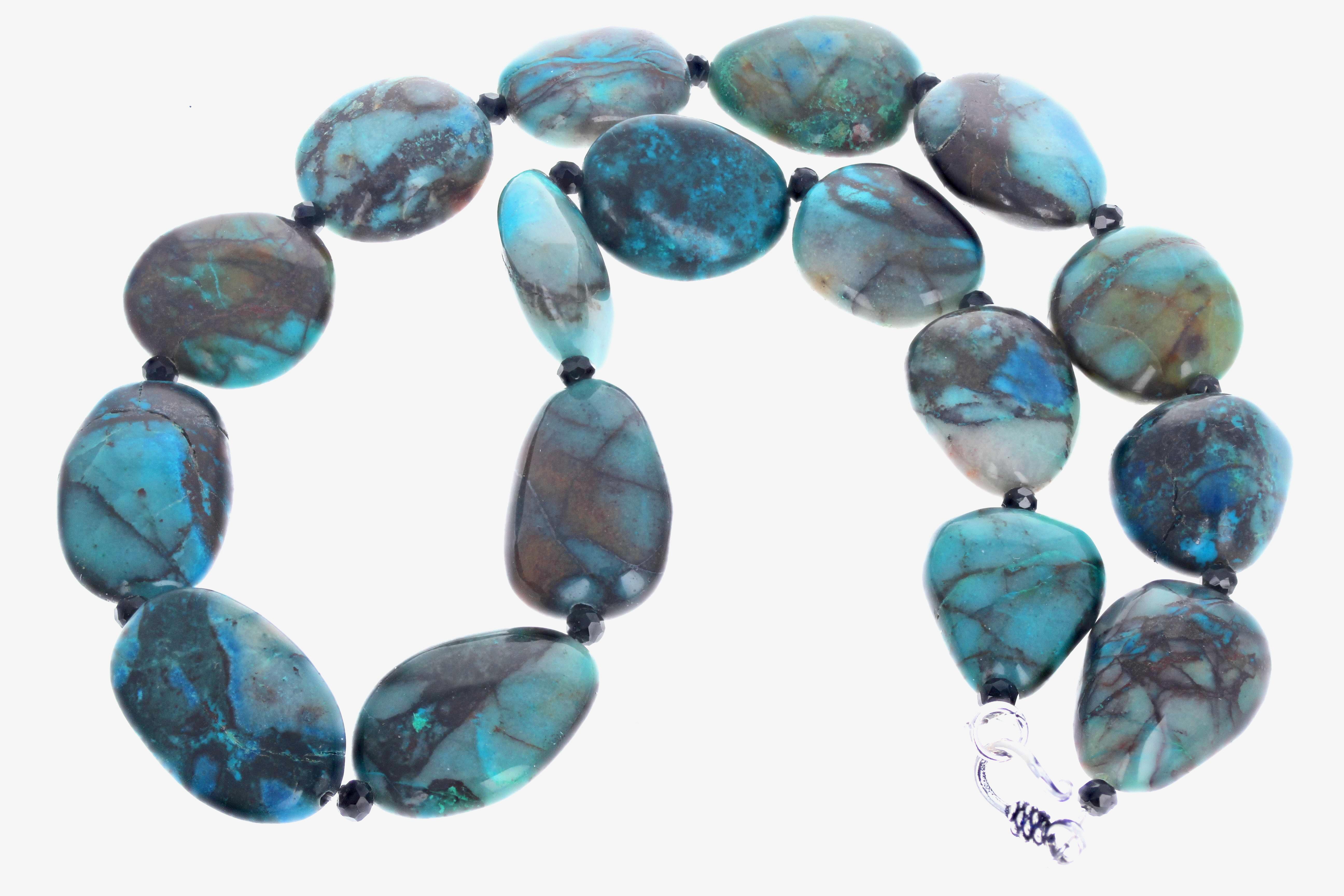 AJD, collier long de 19 pouces « Fascinant Natural Beautiful Real Azurites » Neuf - En vente à Raleigh, NC