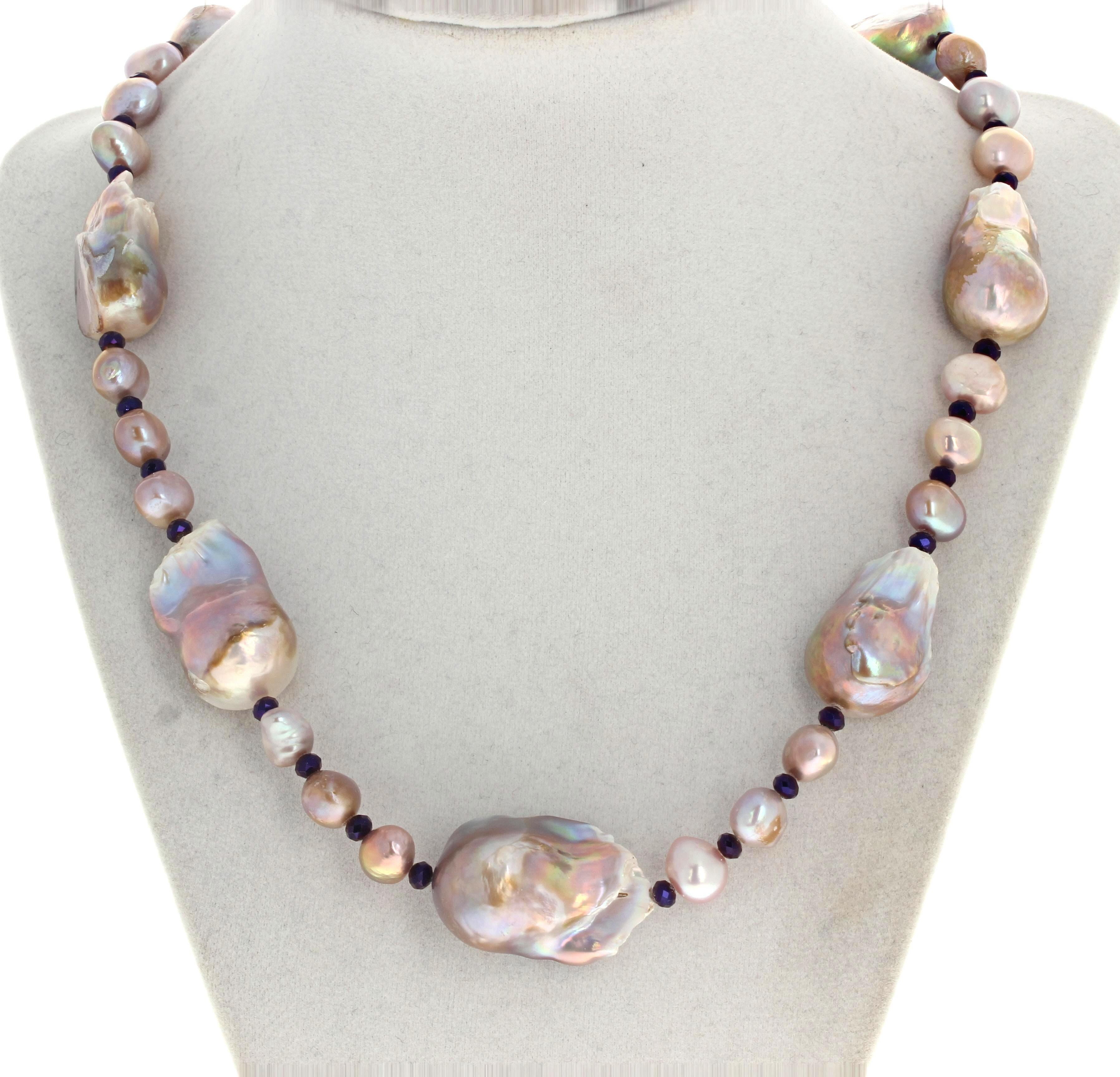 Non taillé AJD Fascinantes vraies perles baroques naturelles Collier 20