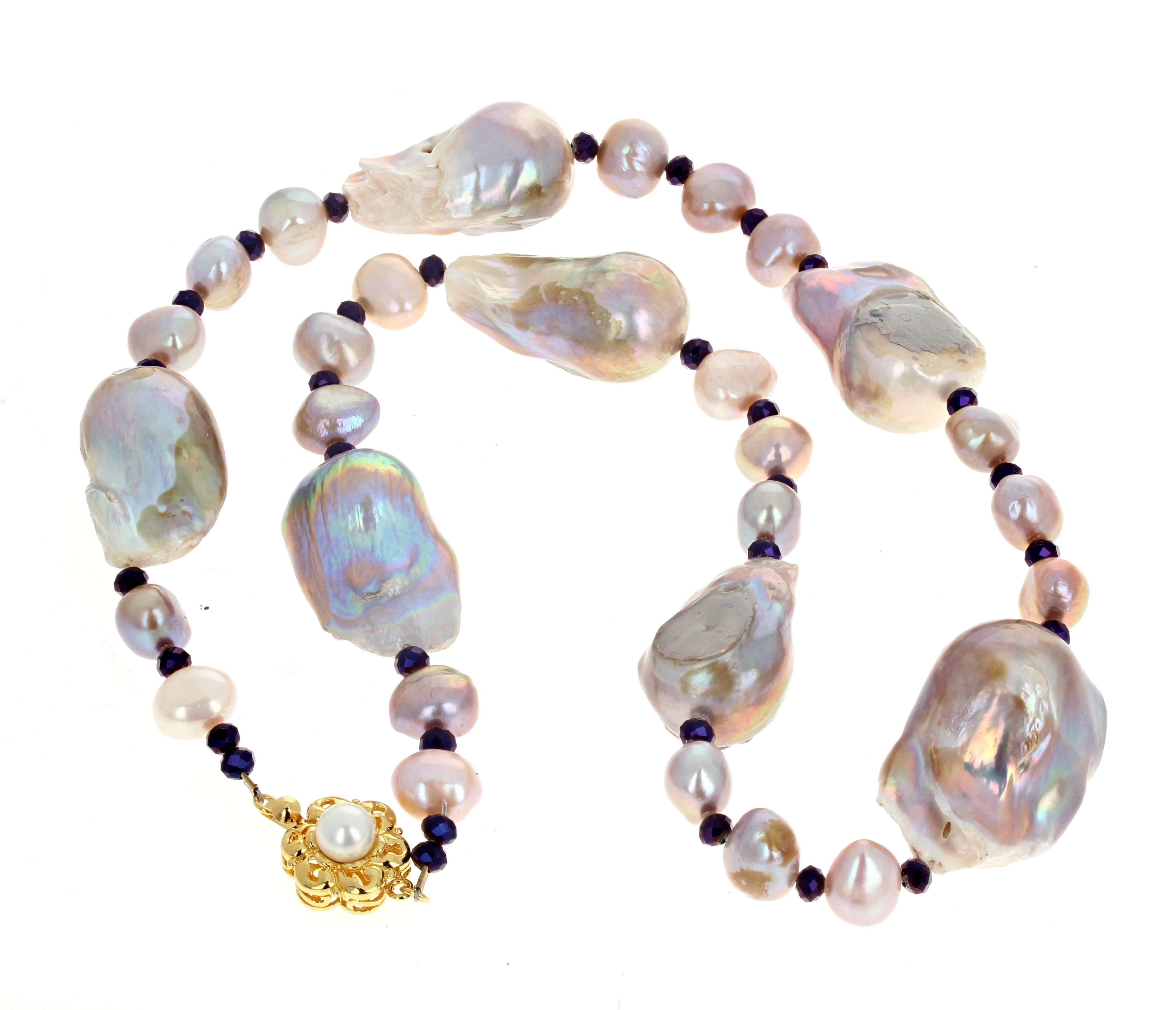 AJD Fascinantes vraies perles baroques naturelles Collier 20