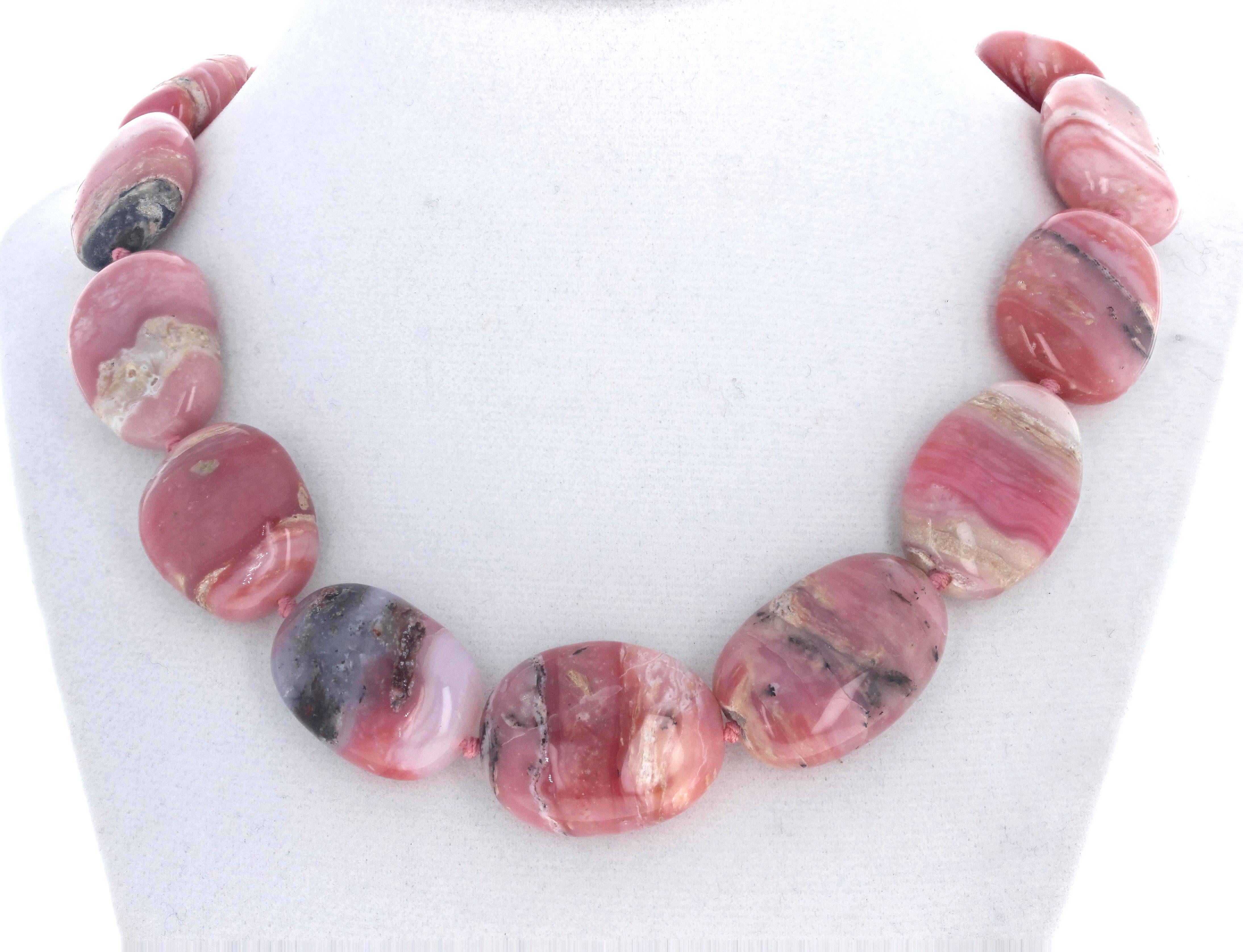 AJD Fascinating Elegant Pinky Peruvian REAL Opals 17 1/2