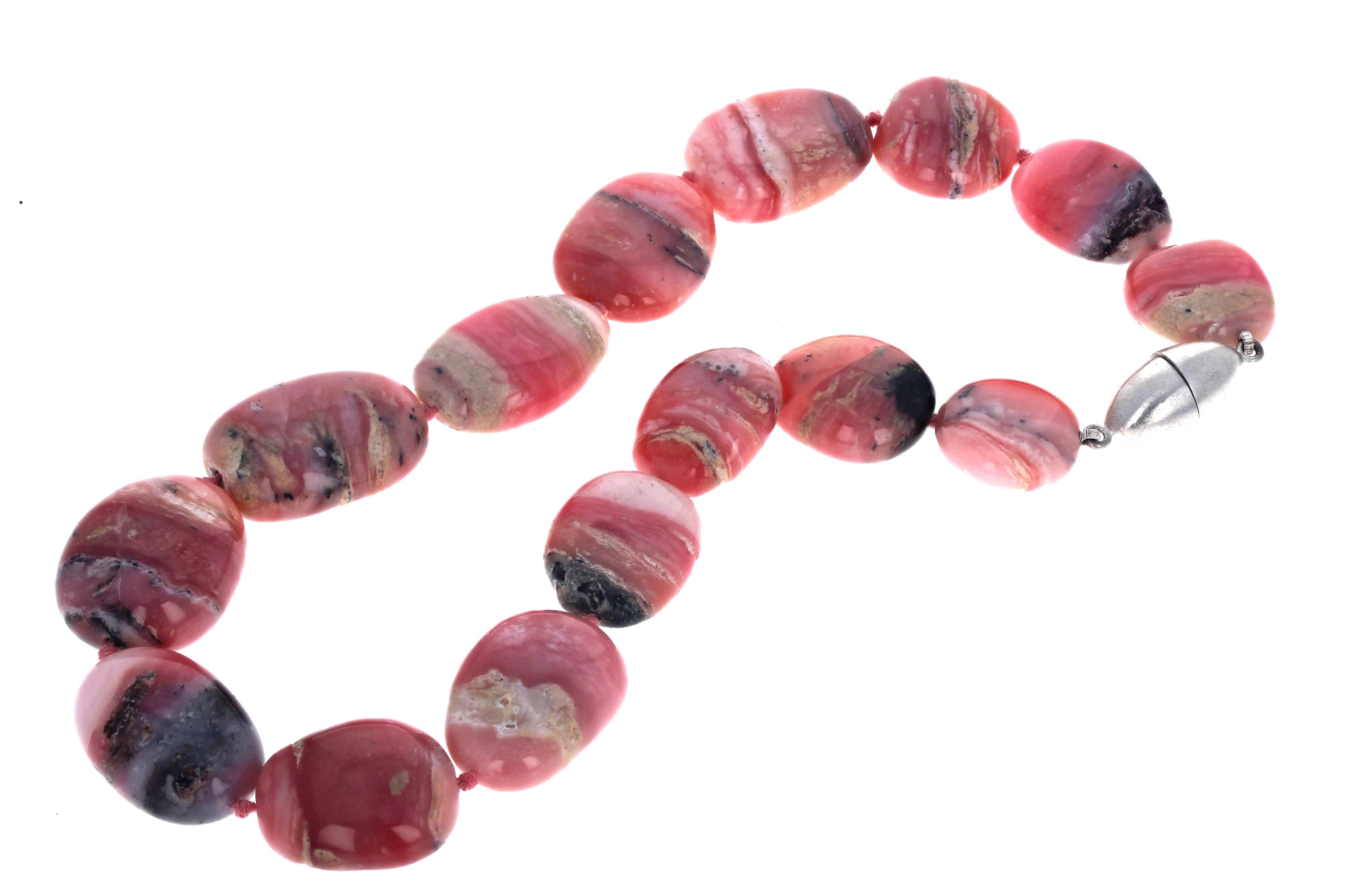 Women's or Men's AJD Fascinating Elegant Pinky Peruvian REAL Opals 17 1/2