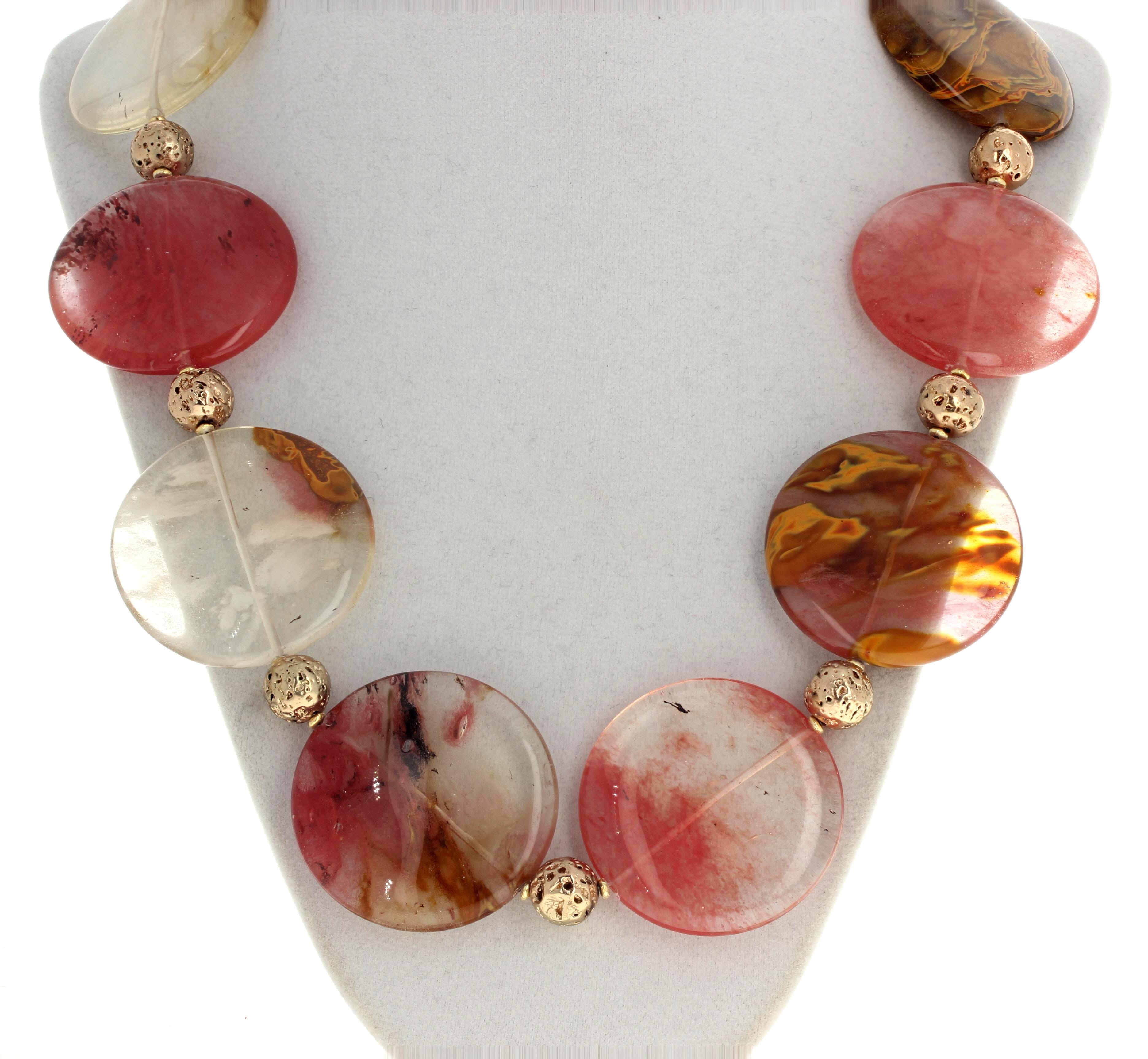 beautiful agate multi strand necklace with gold plated beads