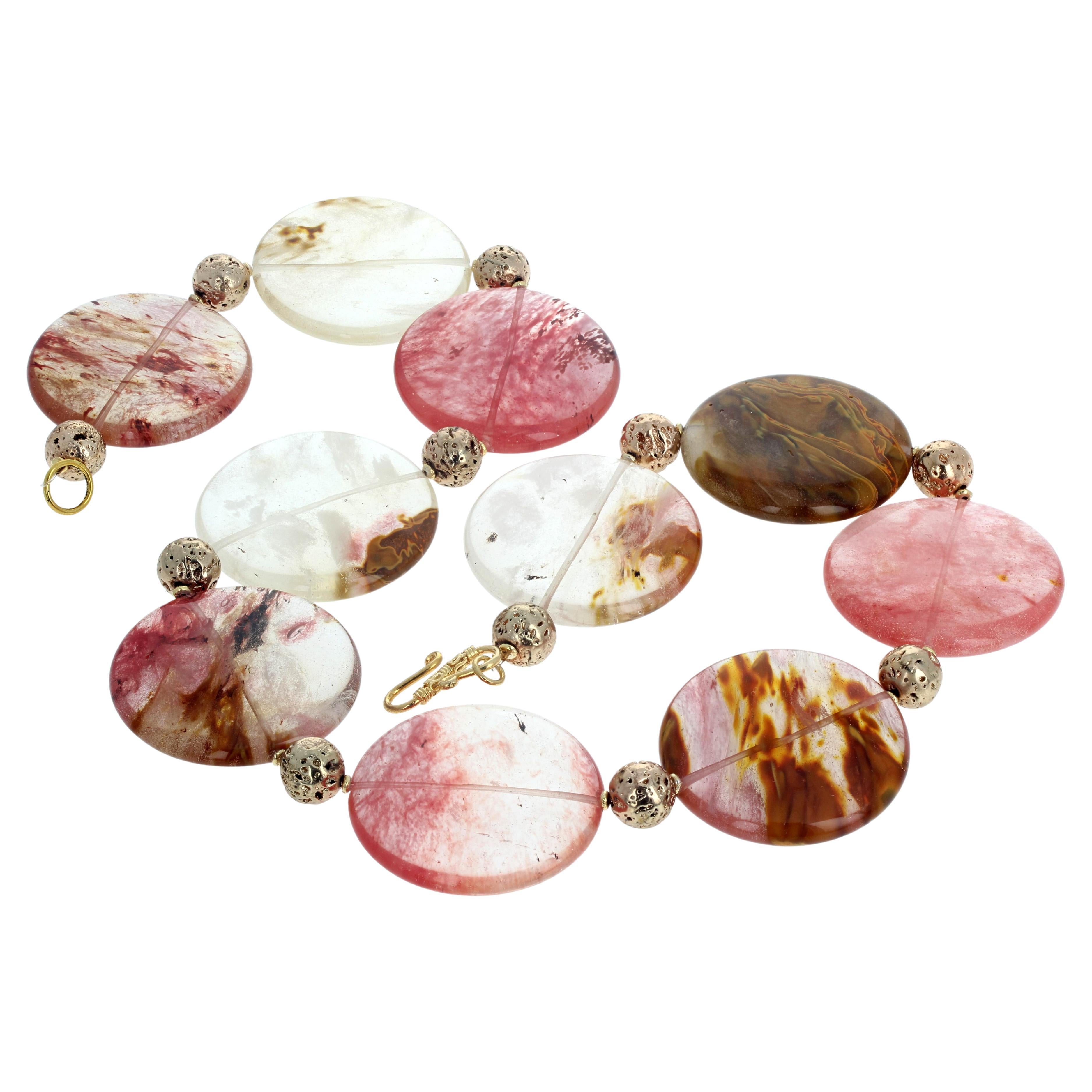 AJD Fascinating Glowing Beautiful Translucent Natural Agate 22" Necklace
