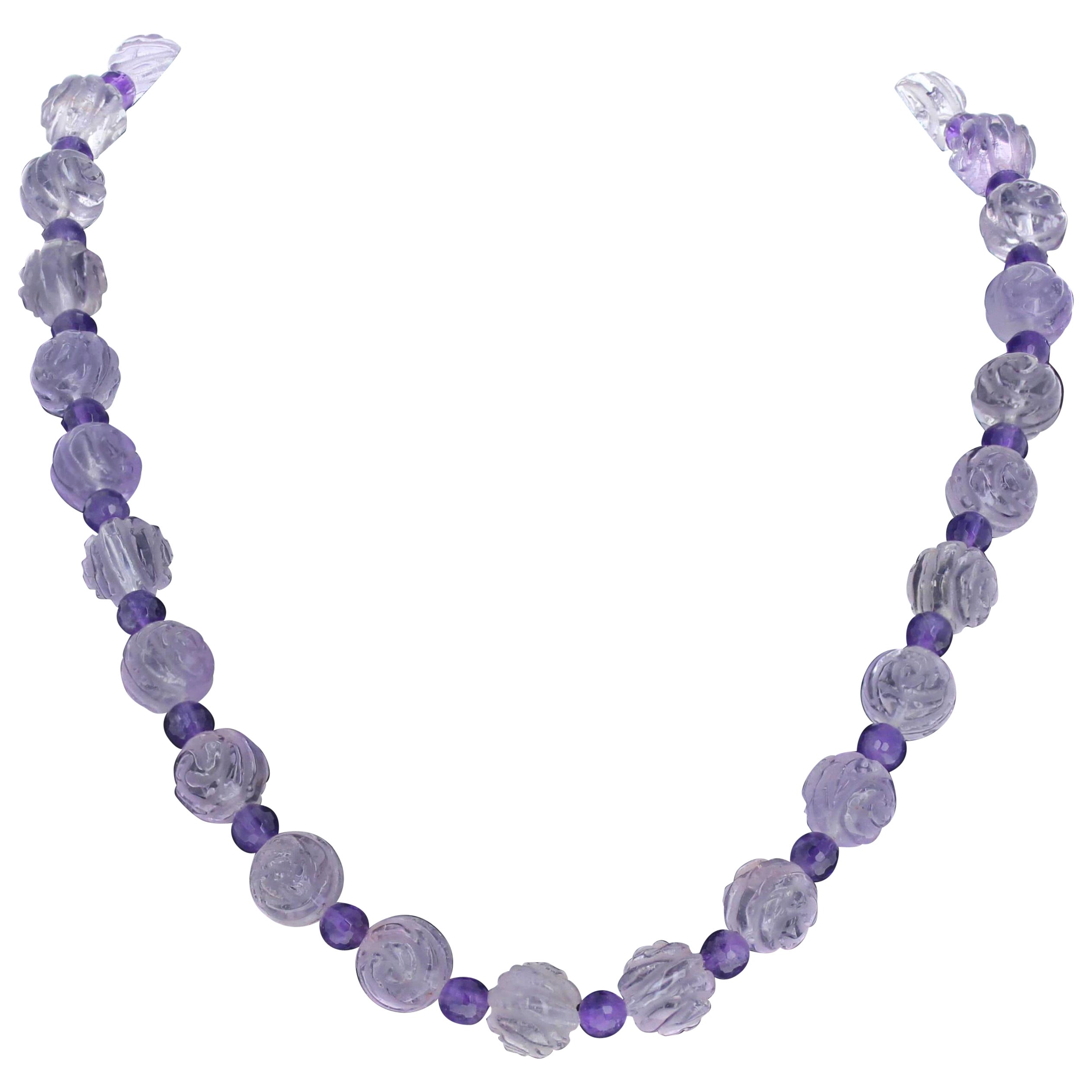 AJD Fascinatingly Cut Real Amethyst 18" Necklace