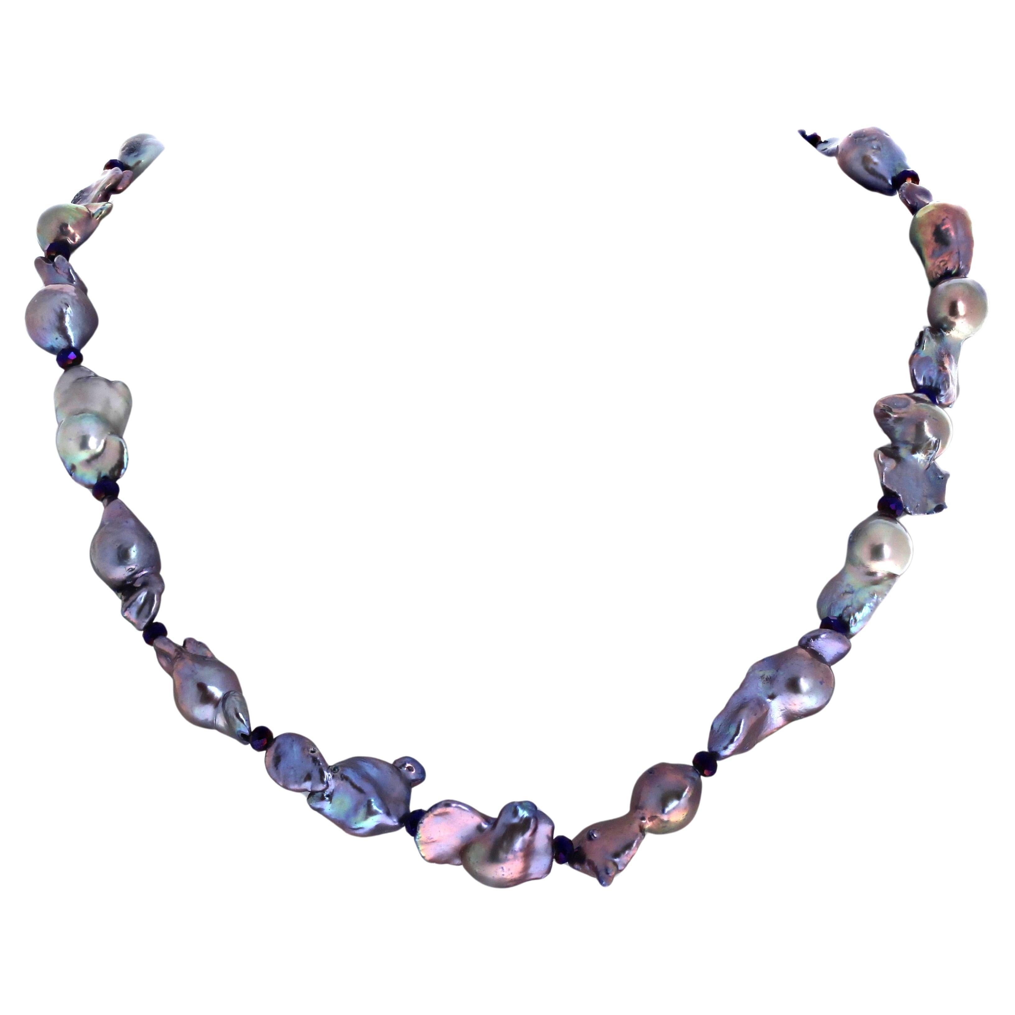 AJD Fascinatingly Different Baroque Pearl Multi-Color 19" Long Necklace For Sale