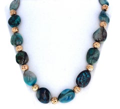 AJD Fascinatingly Natural Really Beautiful Azurite 22" Long Necklace