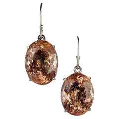 AJD Flashing Oval Morganite Earrings in Sterling Silver