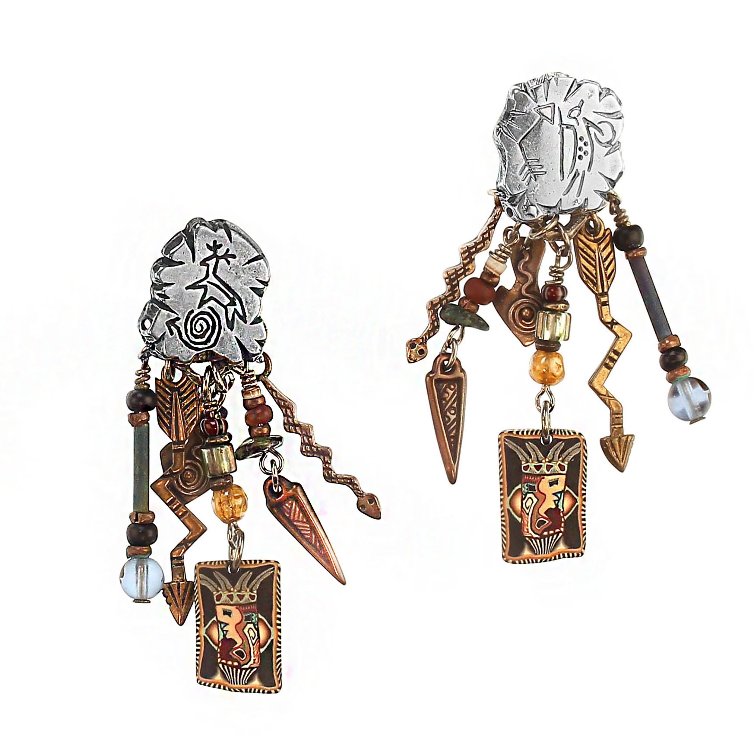 AJD Fun and Funky Clip-on Dangle Earrings For Sale 1