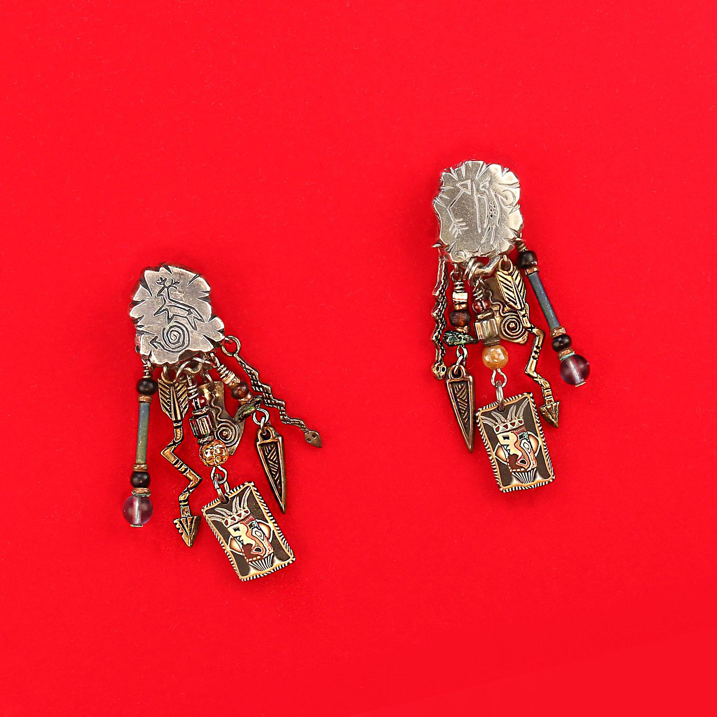 AJD Fun and Funky Clip-on Dangle Earrings For Sale 3